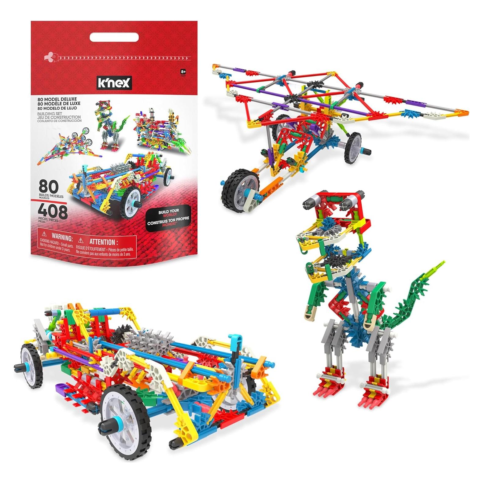 Juego de Construcción K'NEX 80 Modelos Deluxe - Kit STEM 408 Piezas