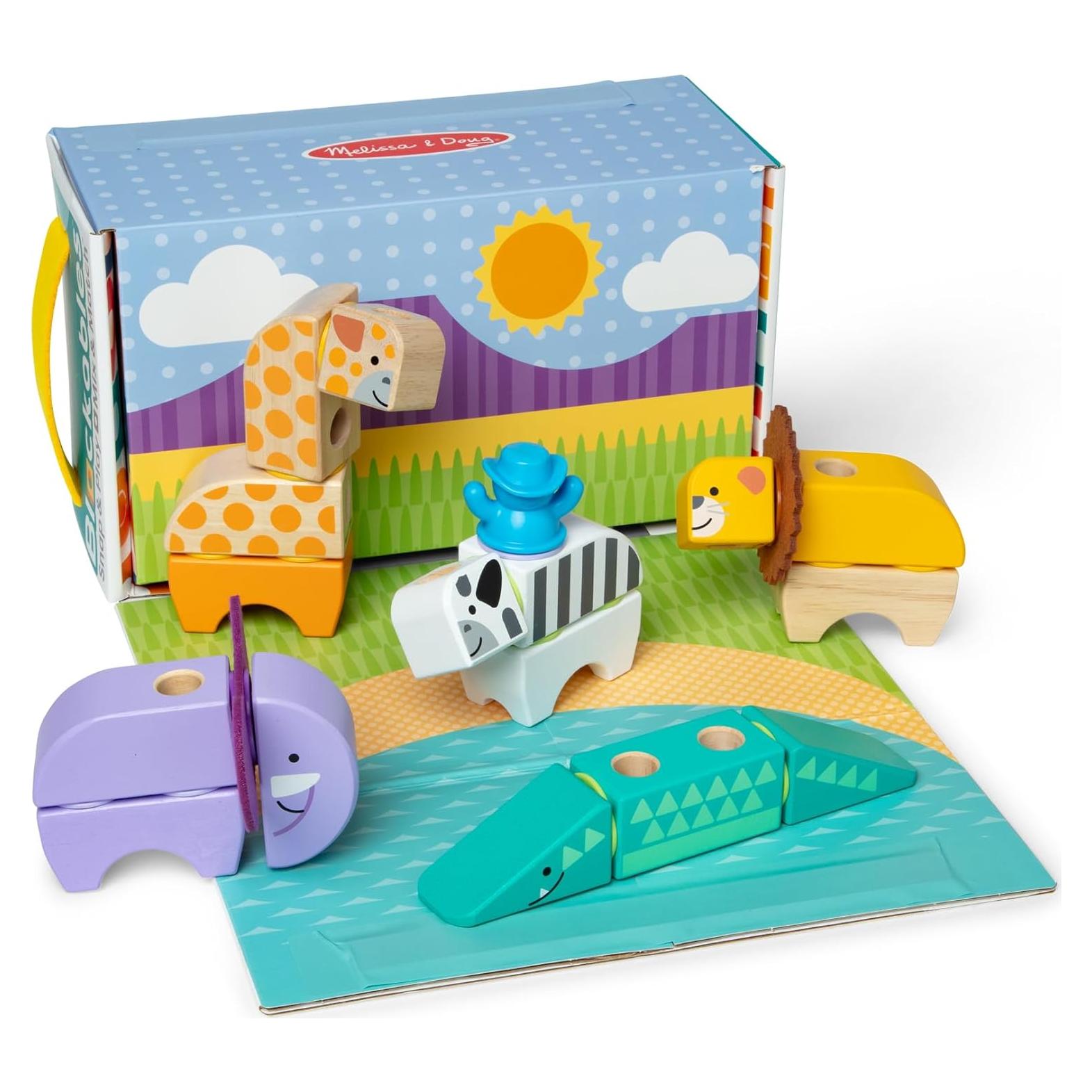 Bloques de Madera Conectables Melissa & Doug Safari 34 Pzs