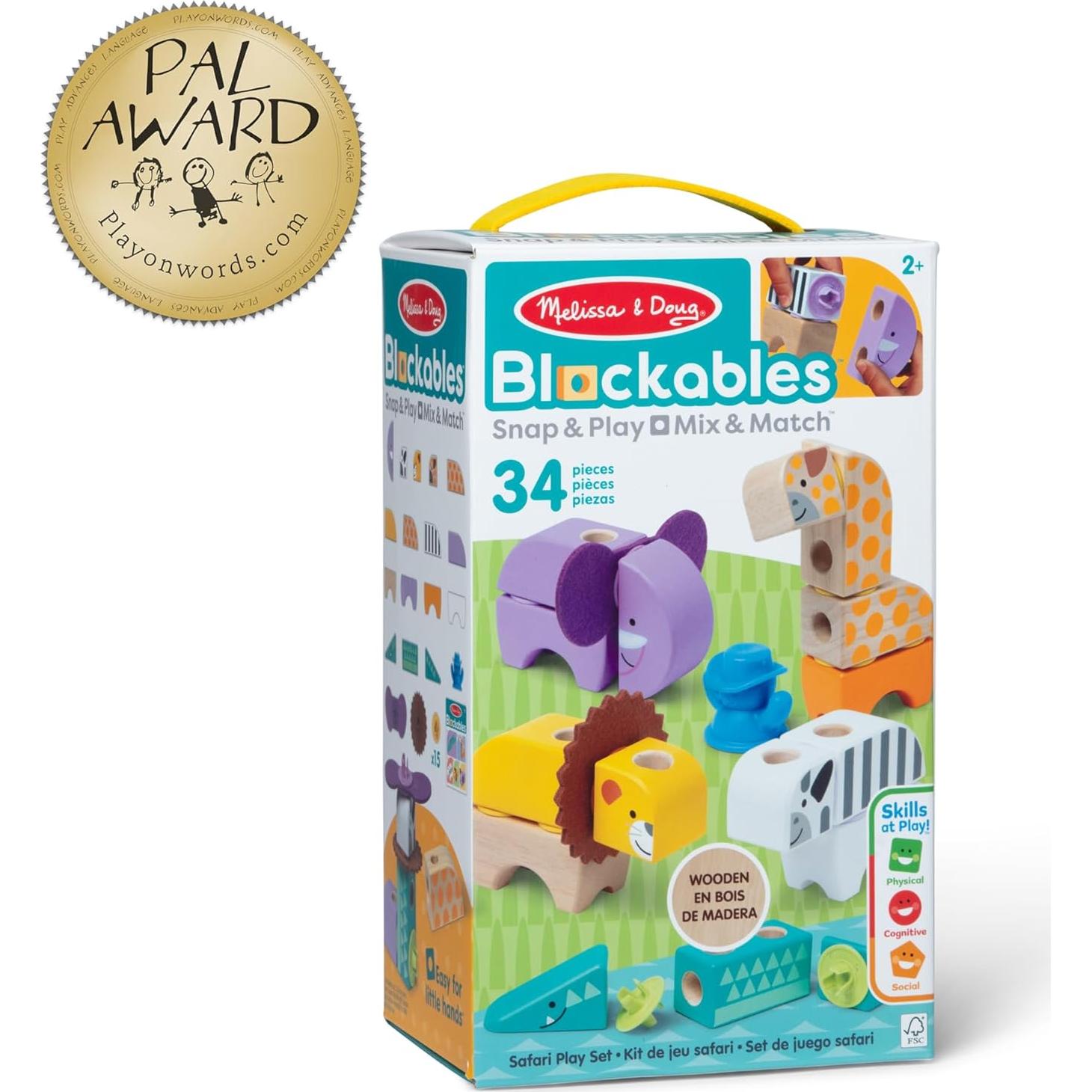 Bloques de Madera Conectables Melissa & Doug Safari 34 Pzs