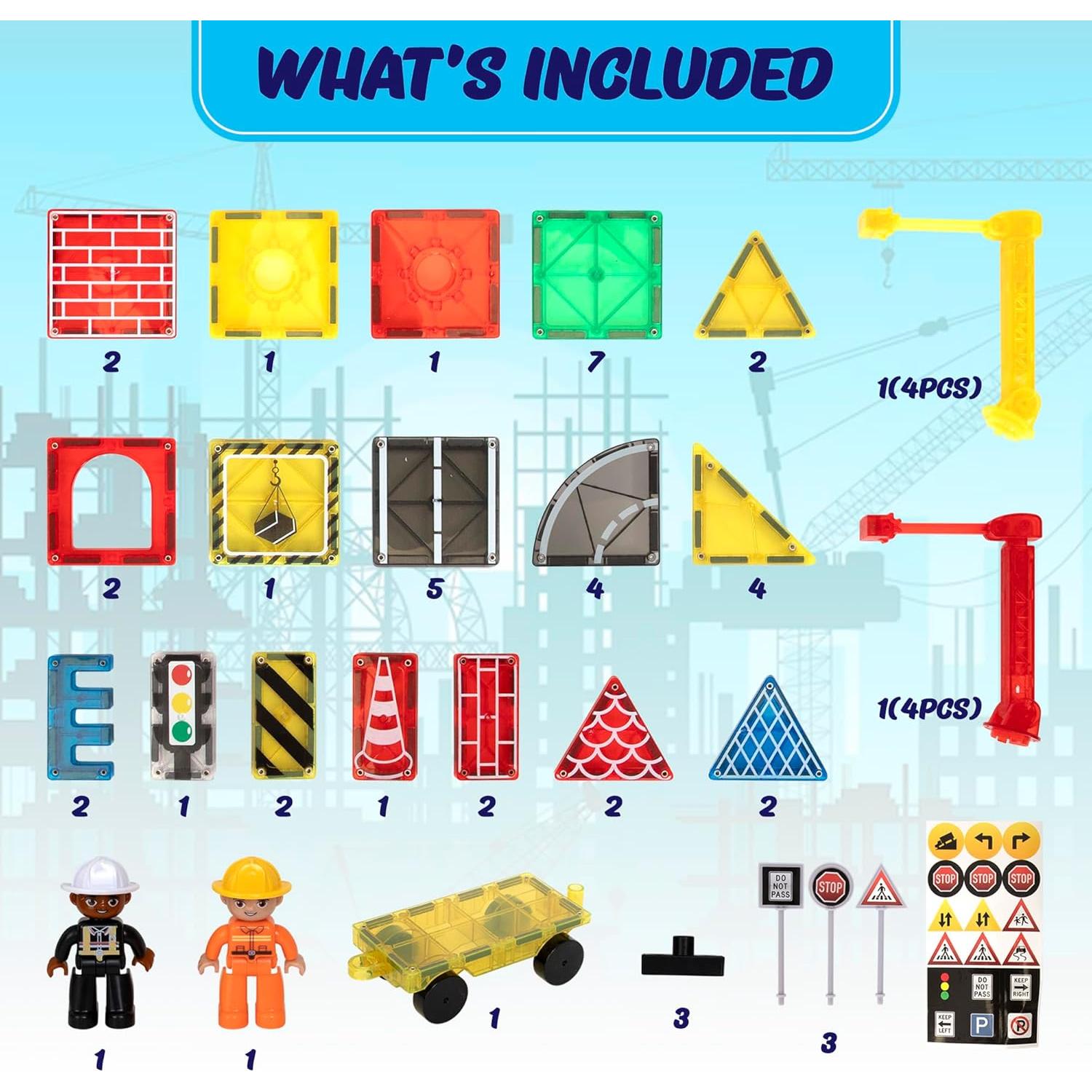 Juego de Azulejos Magnéticos Playmags 52 Piezas STEM