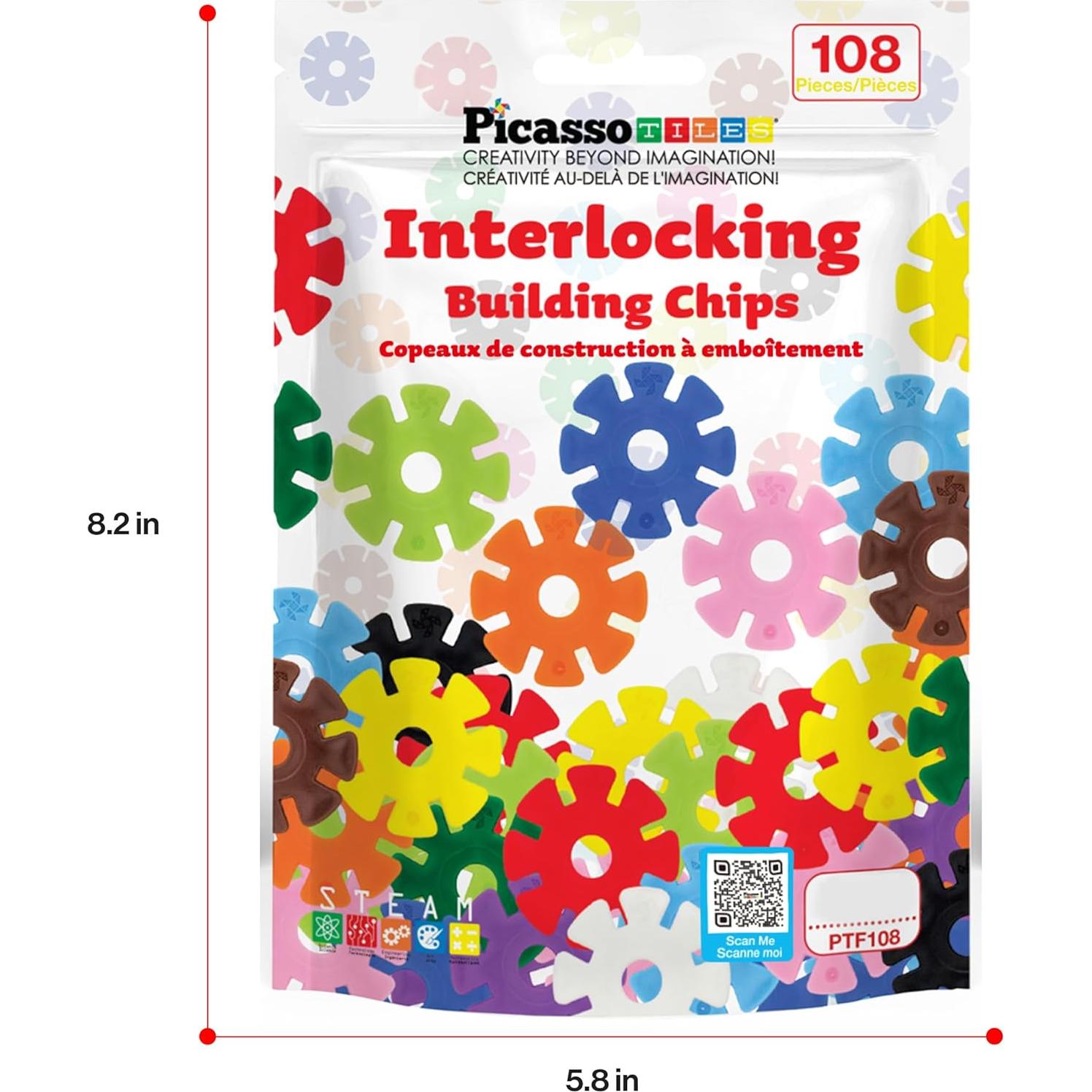 PicassoTiles Bloques de Construcción Interconectables 108 Piezas