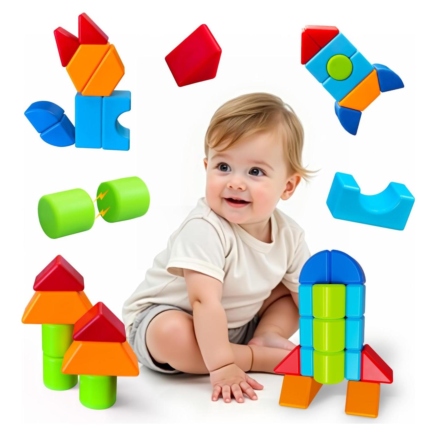 Set de Bloques Magnéticos Grandes Pairez Toys 12 Piezas 3D