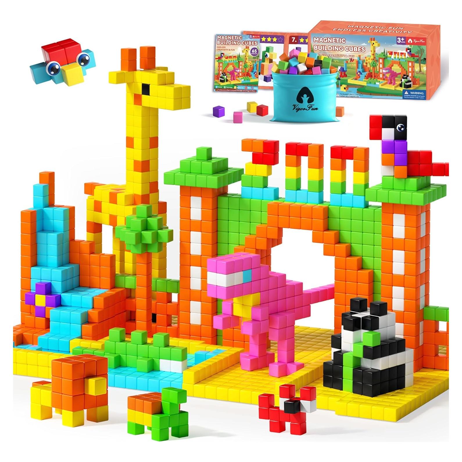 Juego de Bloques Magnéticos Vigorfun 65 Piezas 2.54 cm