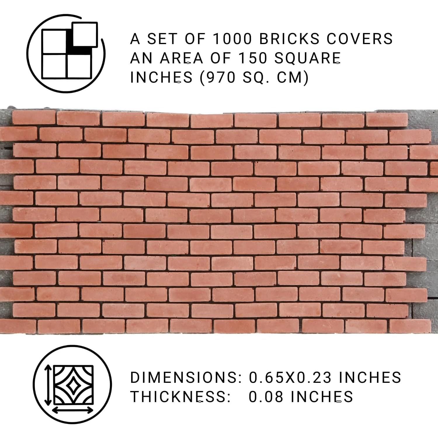 1000 Ladrillos Miniatura Rojos para Manualidades REDUCIO!