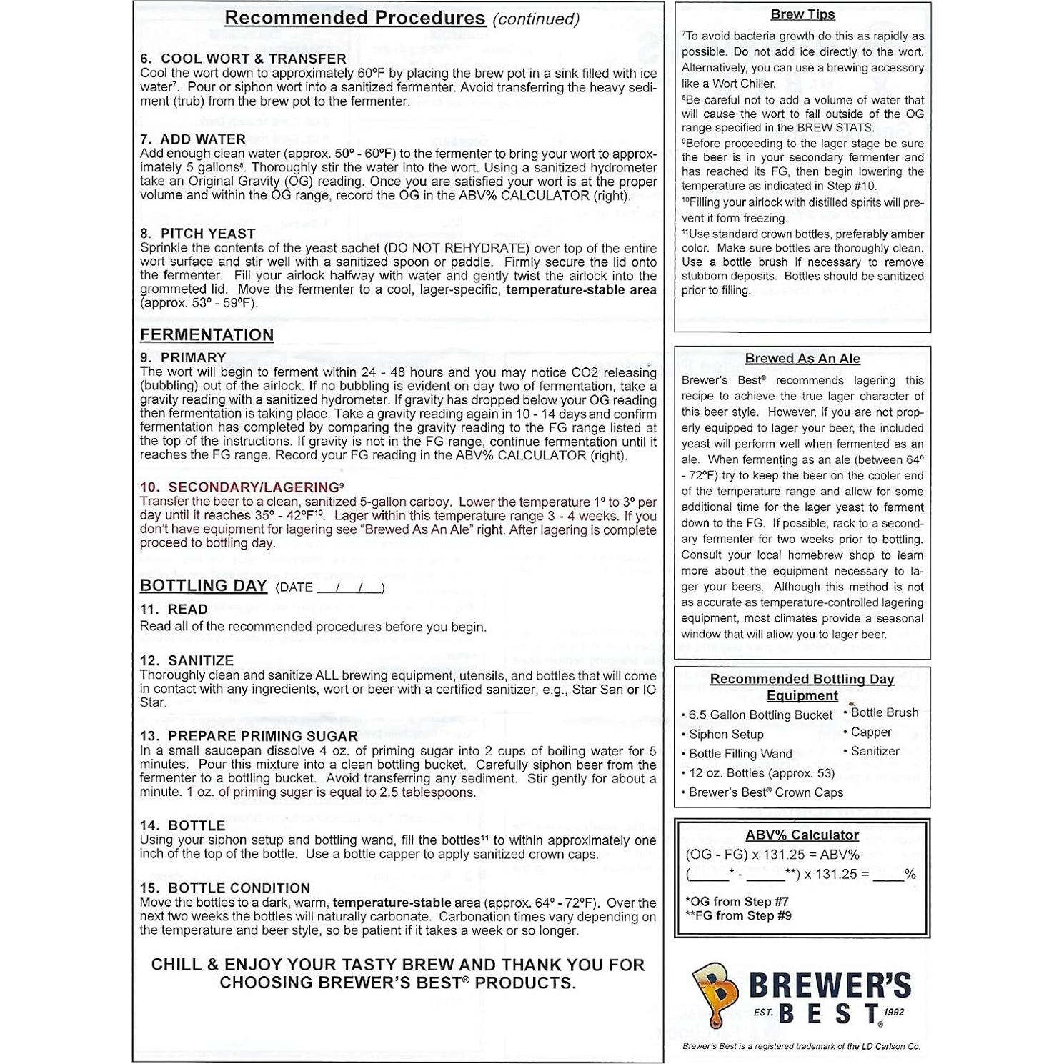 Kit de Cerveza Oktoberfest Brewer's Best 2.99 kg Intermedio