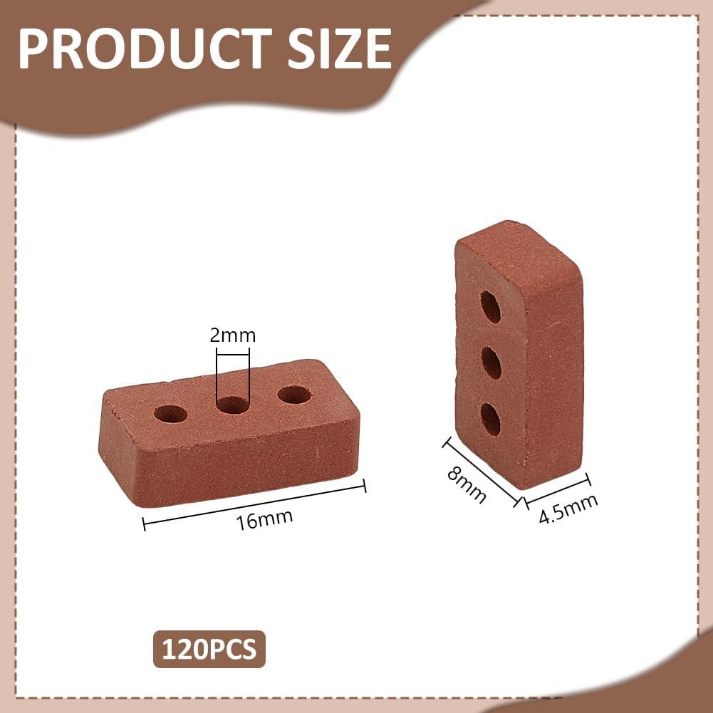 Paquete 120 Ladrillos Rojos Miniatura arricraft 1:12 16x8x4.5mm