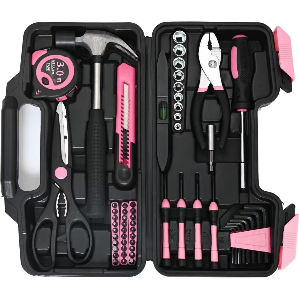 Kit de Herramientas Rosa 144 Piezas GETFOO para Hogar