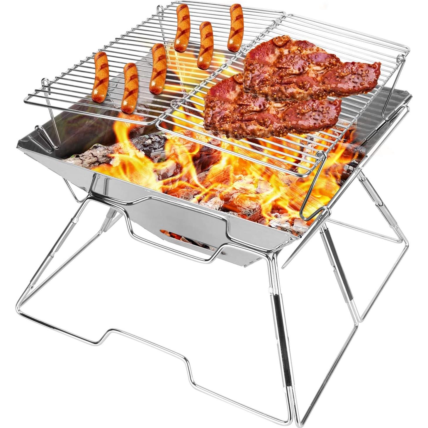 Parrilla Plegable Odoland 31x31 cm Acero Inoxidable Camping