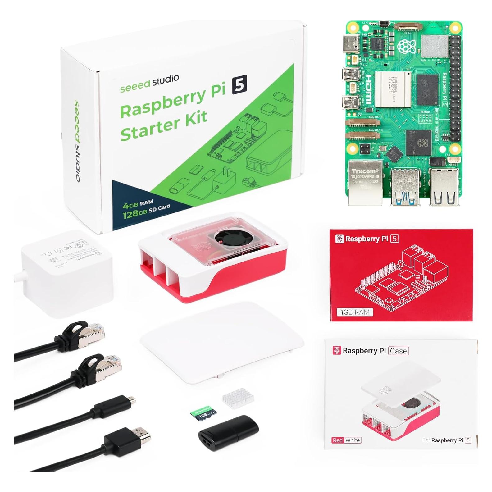 Kit de Inicio Raspberry Pi 5 Seeed Studio 4GB RAM + 128GB SD