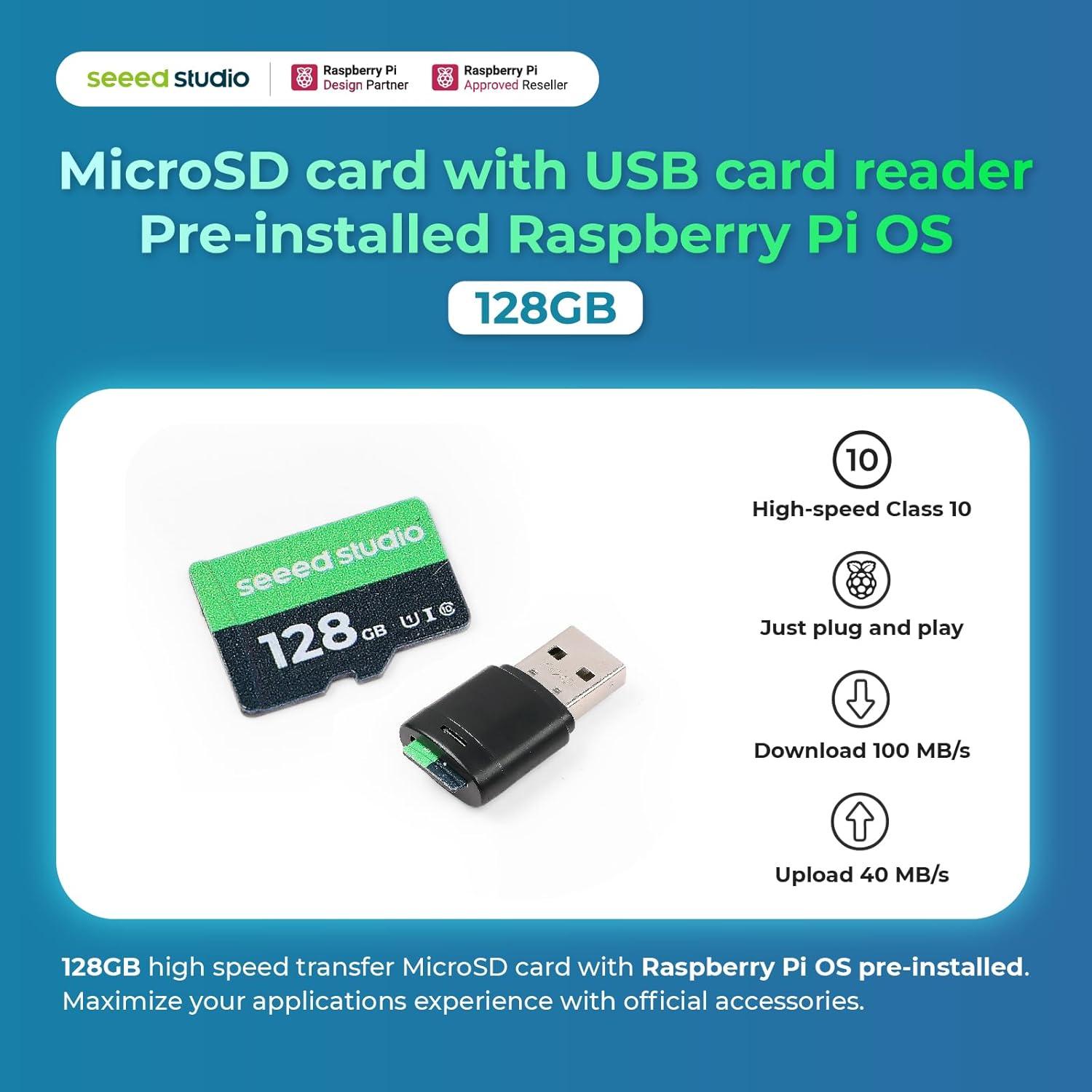 Kit de Inicio Raspberry Pi 5 Seeed Studio 4GB RAM + 128GB SD