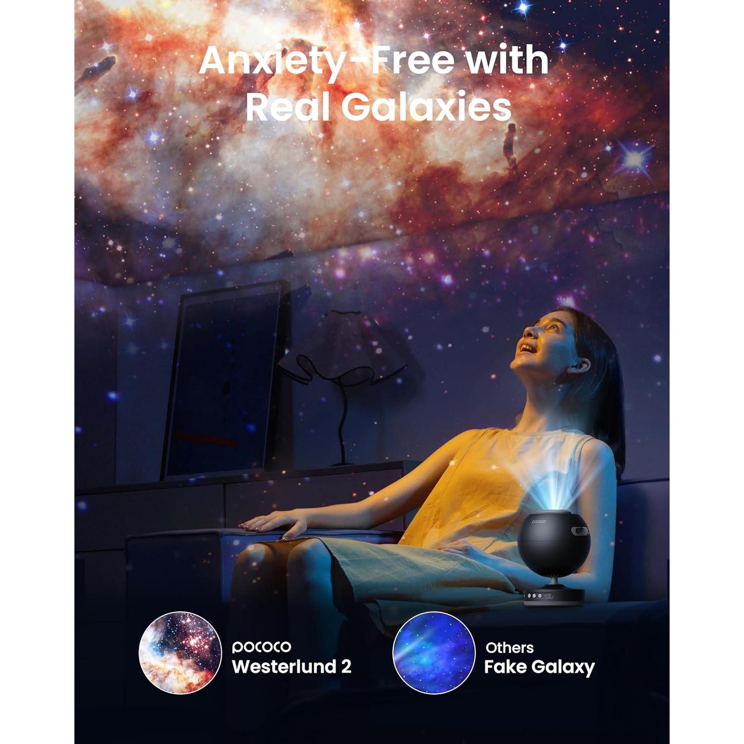 Proyector de Estrellas POCOCO Galaxy con Luz Suave HD