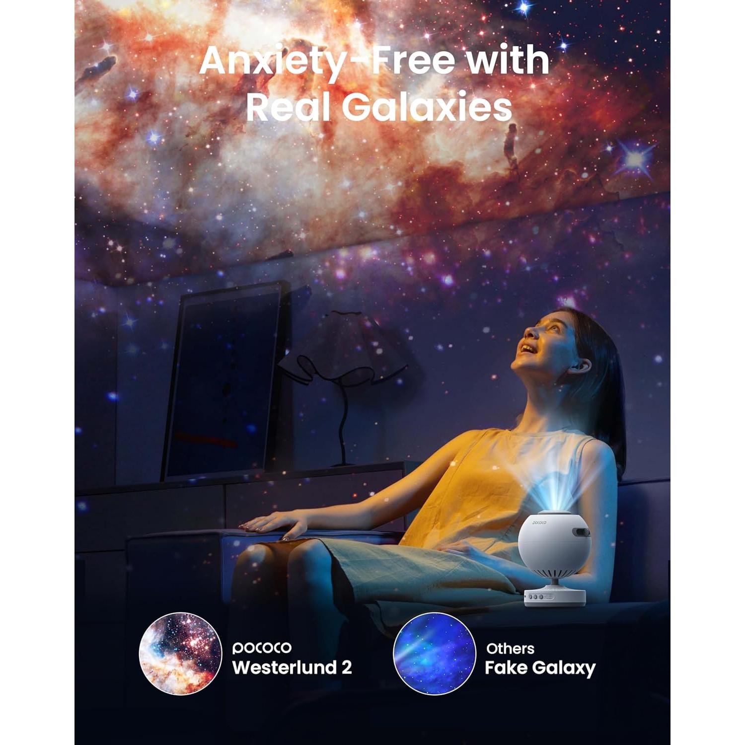 Proyector de Estrellas POCOCO Galaxy Luz Suave 15,7x12cm