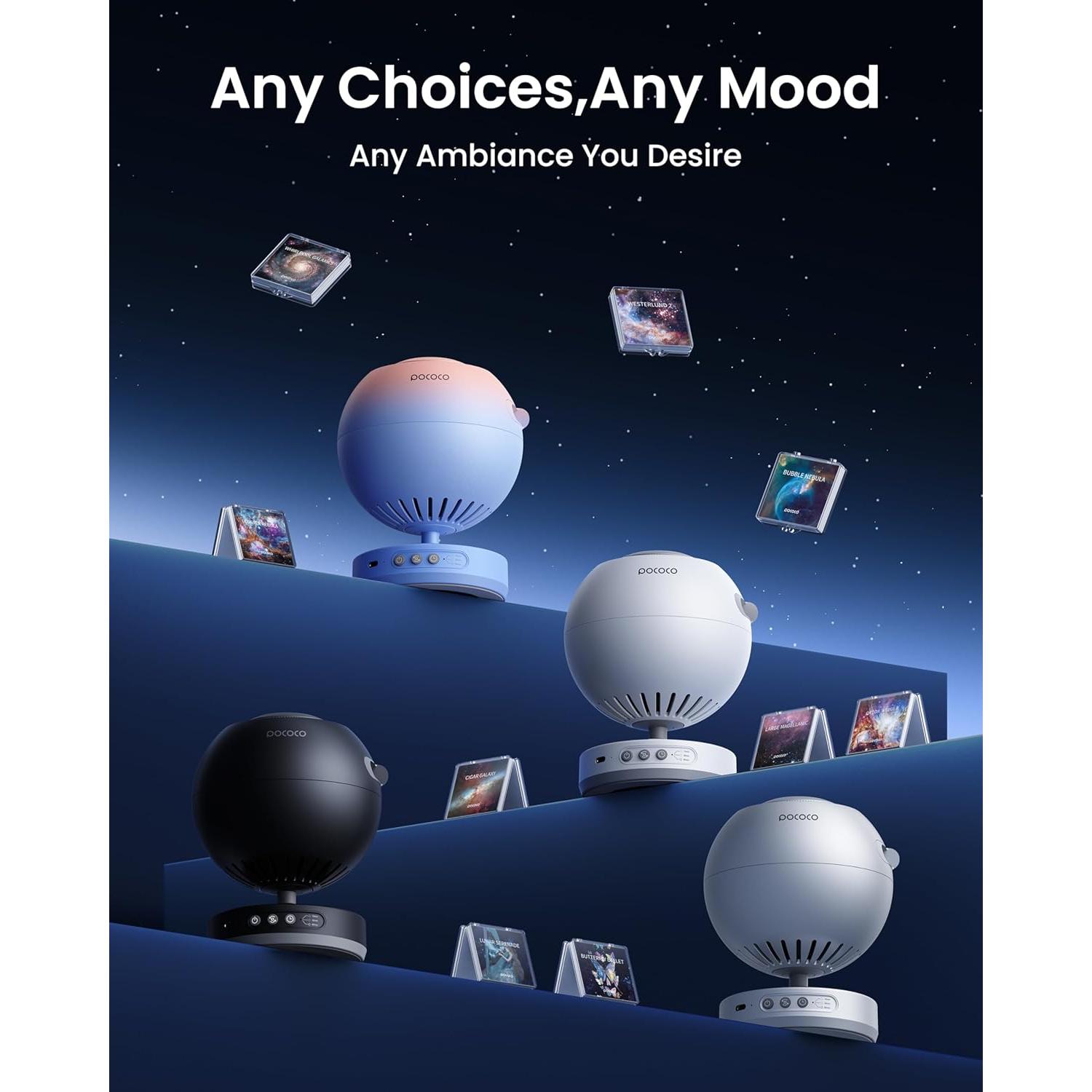 Proyector de Estrellas POCOCO Galaxy Luz Suave 15,7x12cm