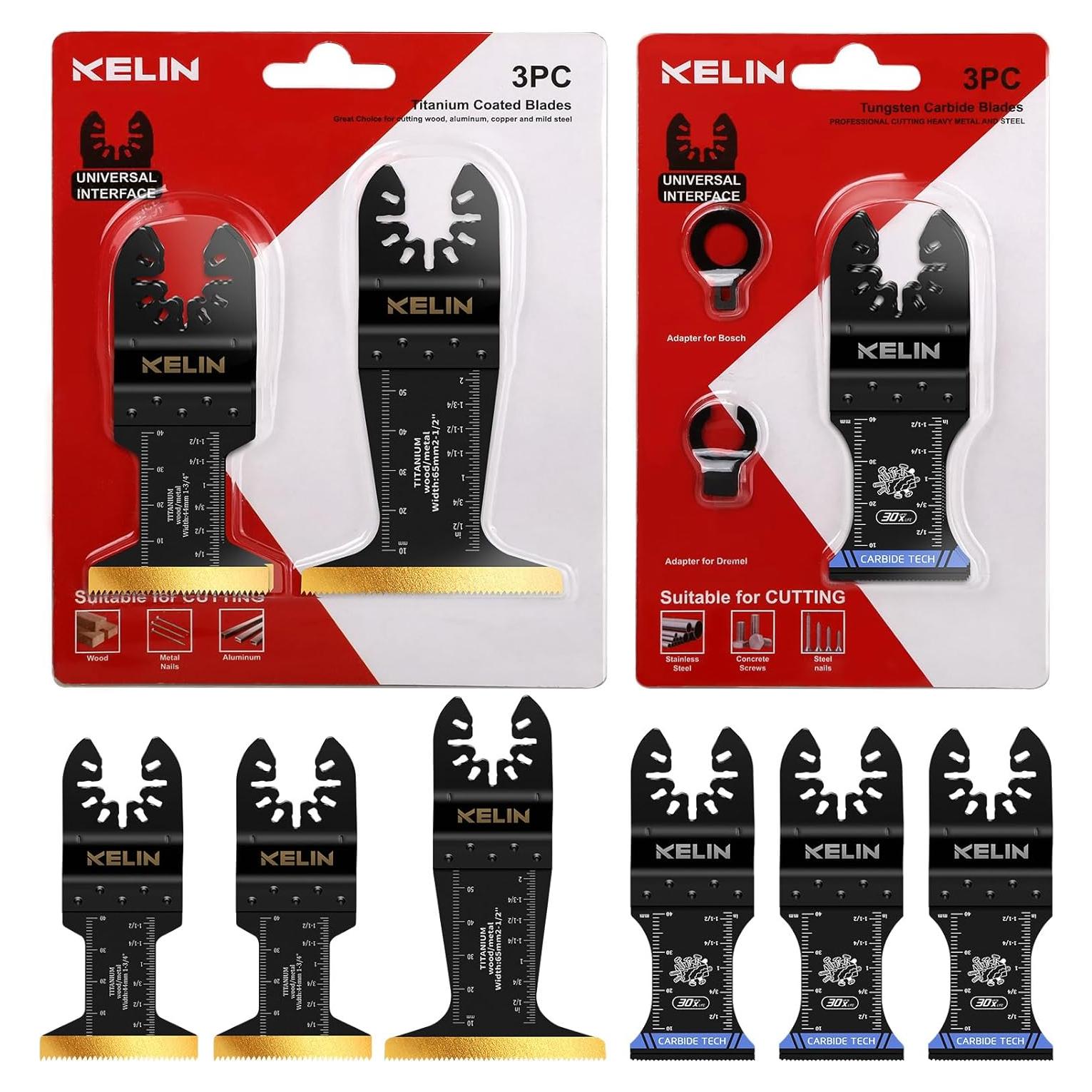 Set de Hojas de Multitool KELIN 6 PCS Carburo y Titanio