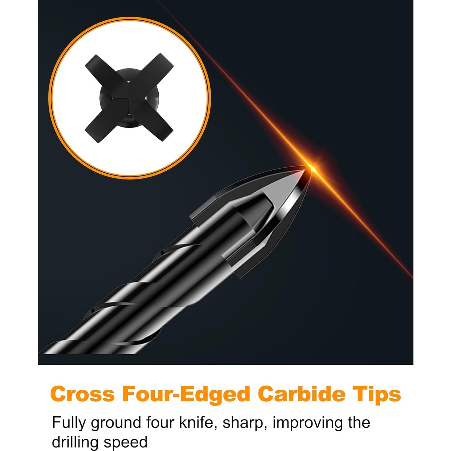 Juego de Brocas para Masonería TITGGI - 5 Pcs Carburo 5 Tamaños