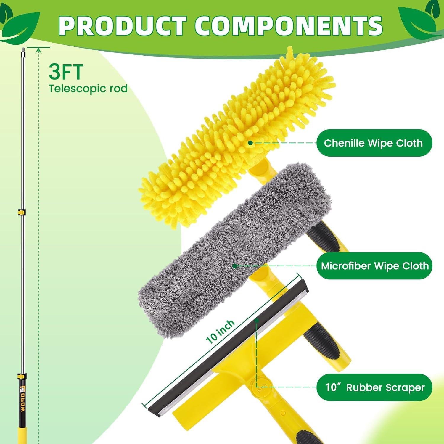 Limpiaparabrisas Telescópico 91.44 cm Opow 2 en 1 con Microfibra