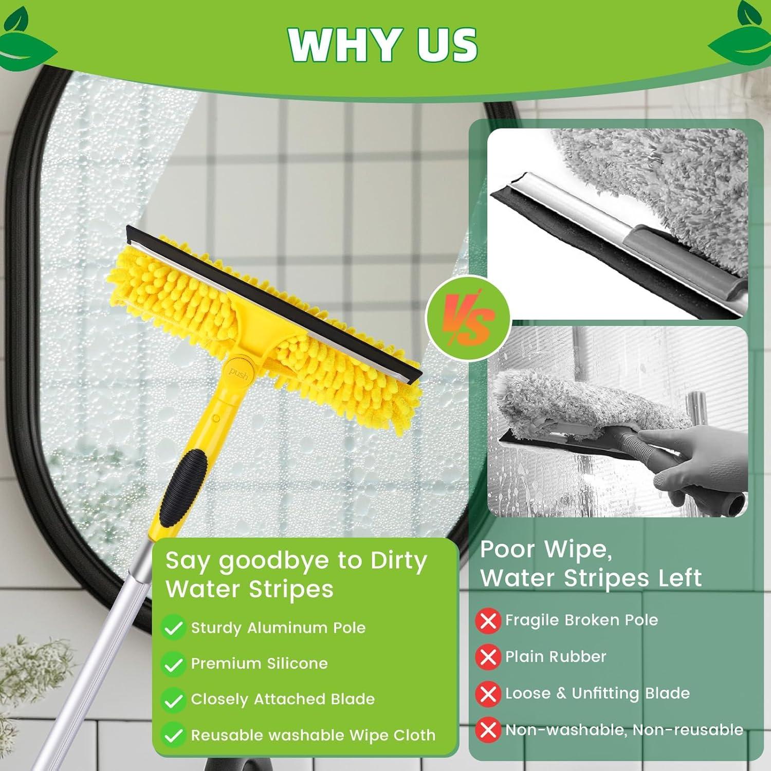 Limpiaparabrisas Telescópico 91.44 cm Opow 2 en 1 con Microfibra