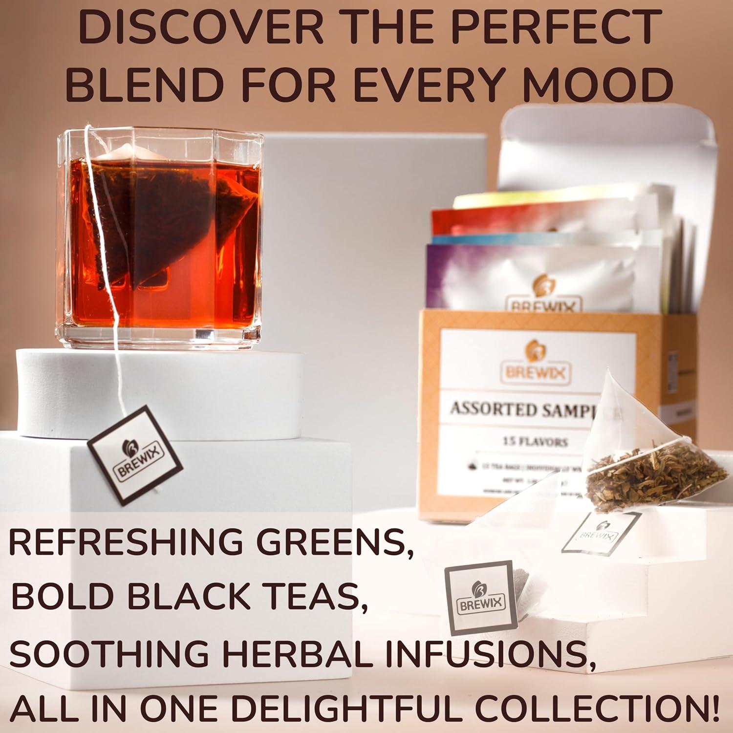 Set de Regalo de Té Variado BREWIX - 15 Bolsitas en Pirámide