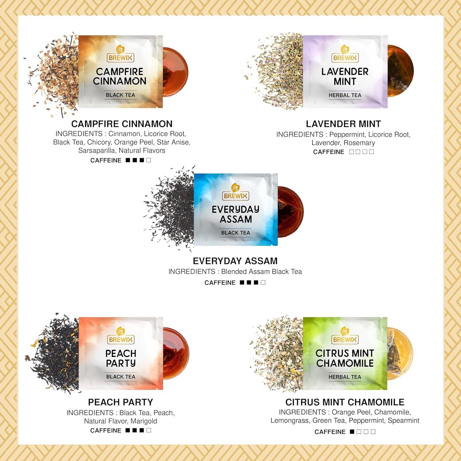 Set de Regalo de Té Variado BREWIX - 15 Bolsitas en Pirámide