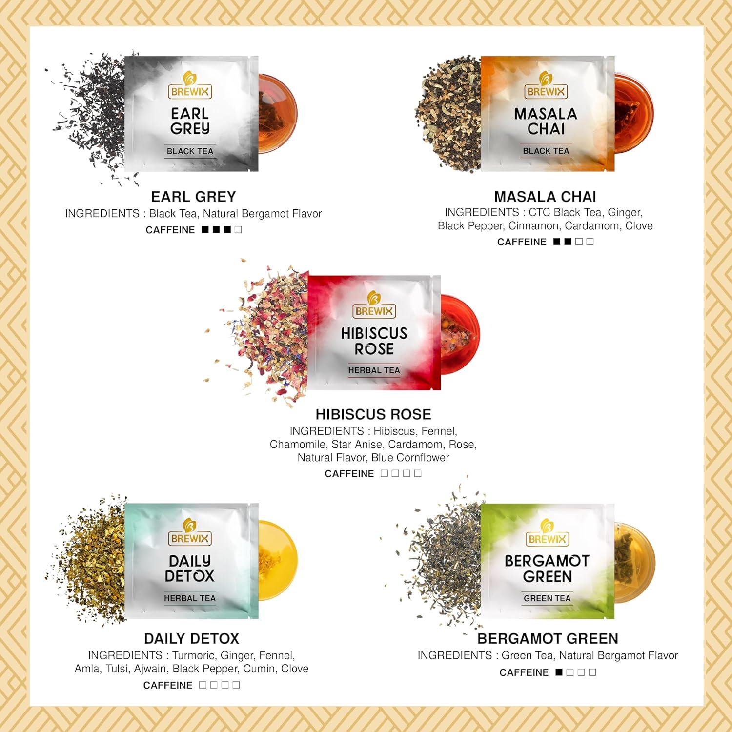 Set de Regalo de Té Variado BREWIX - 15 Bolsitas en Pirámide