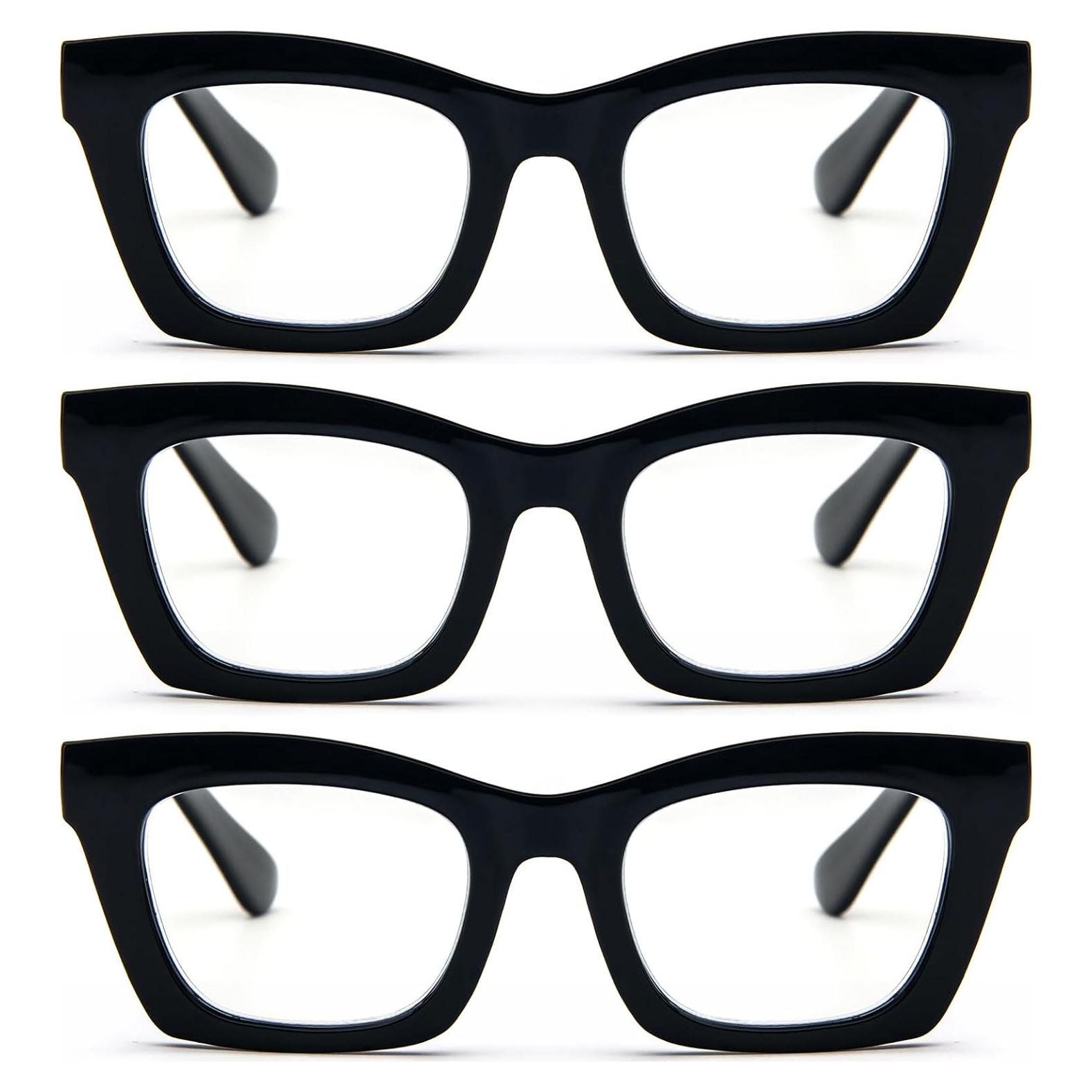 Gafas de lectura REAVEE para mujeres, bloqueo luz azul, 3 colores