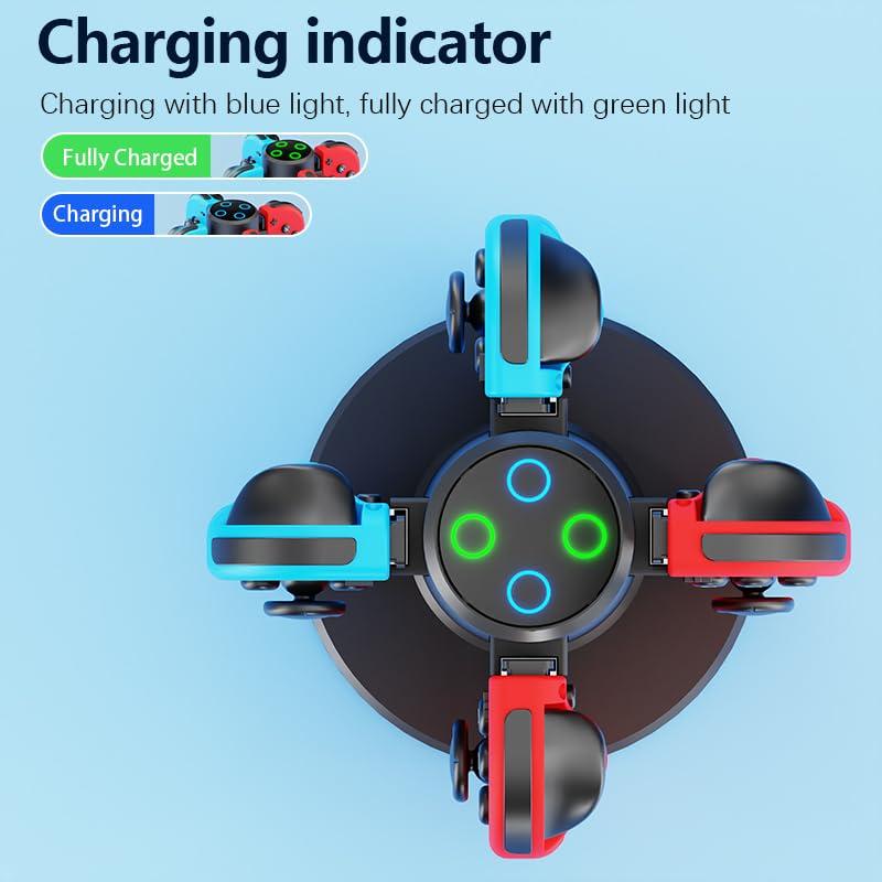 Dock de Carga HONCAM para Joycon Switch 4 en 1 Negro