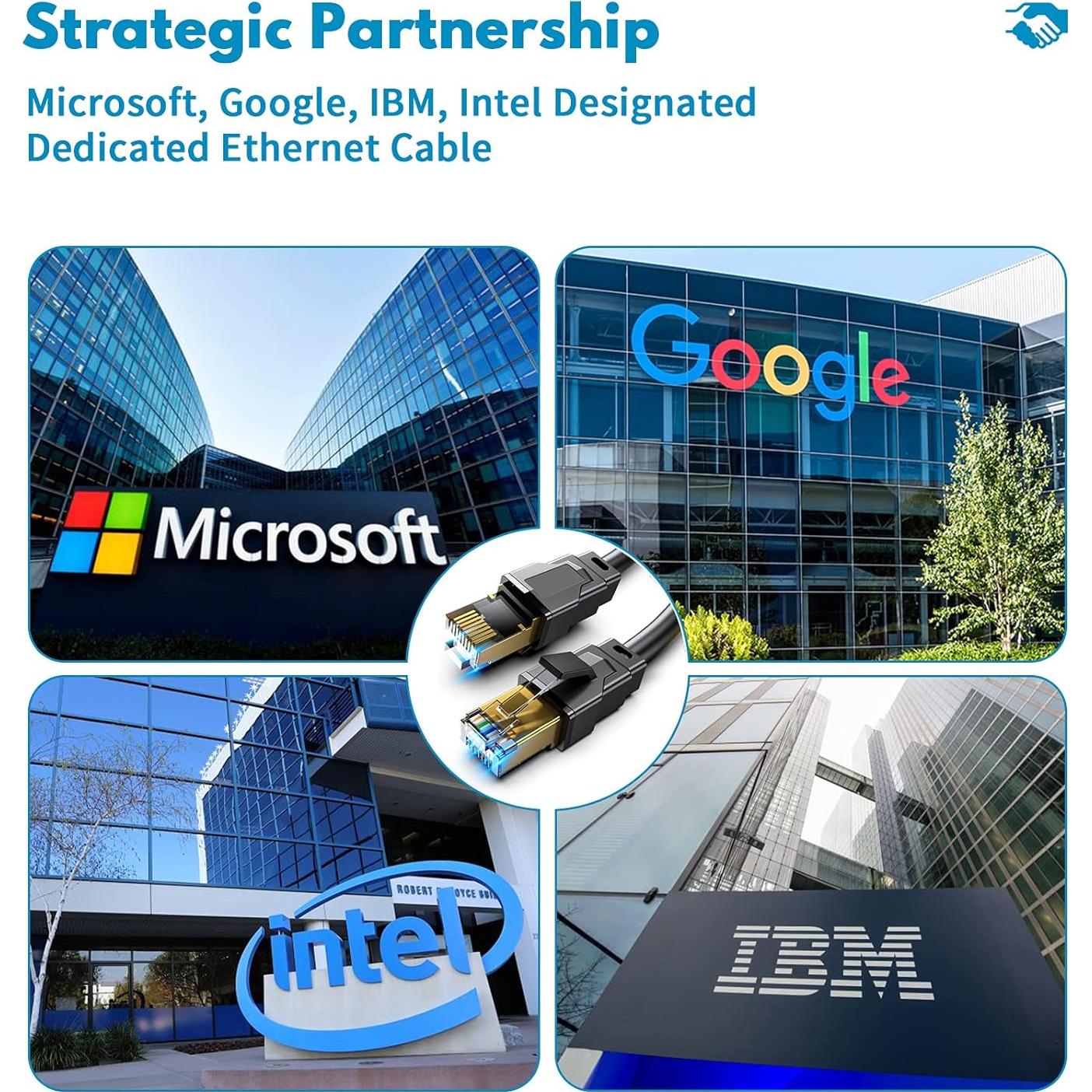 Cable Ethernet Cat 8 Vabogu 0.46m Alta Velocidad RJ45