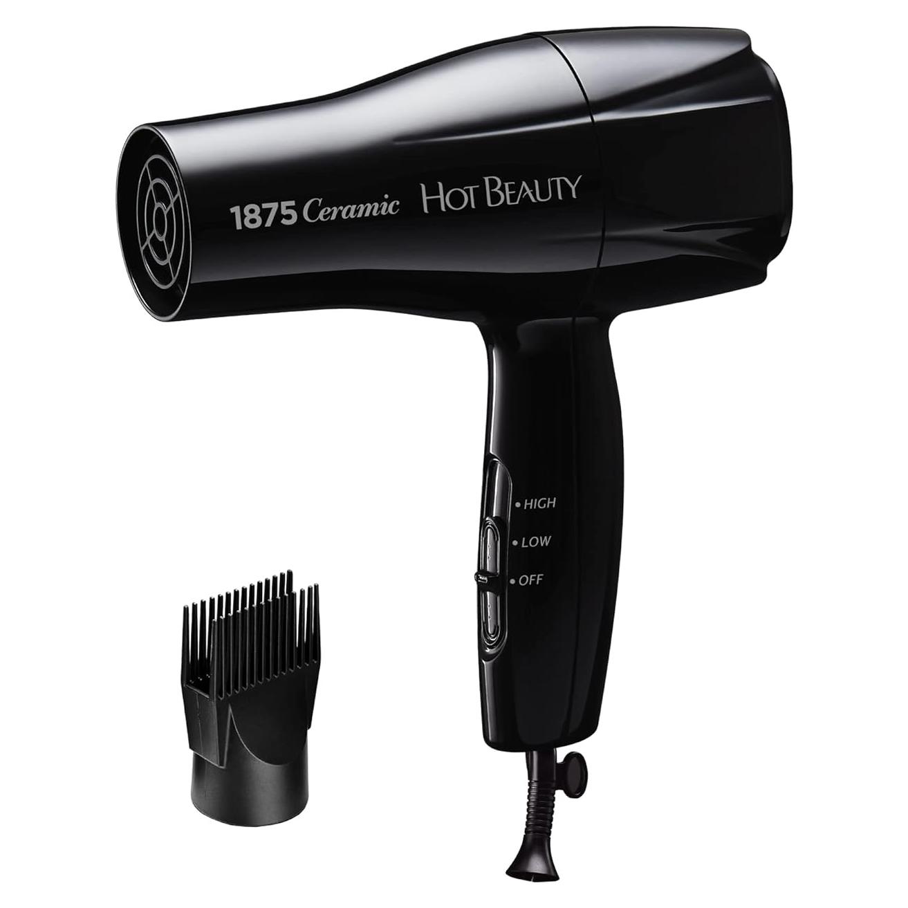 Secador de Pelo Cerámico Hot Beauty 1875W Compacto Negro