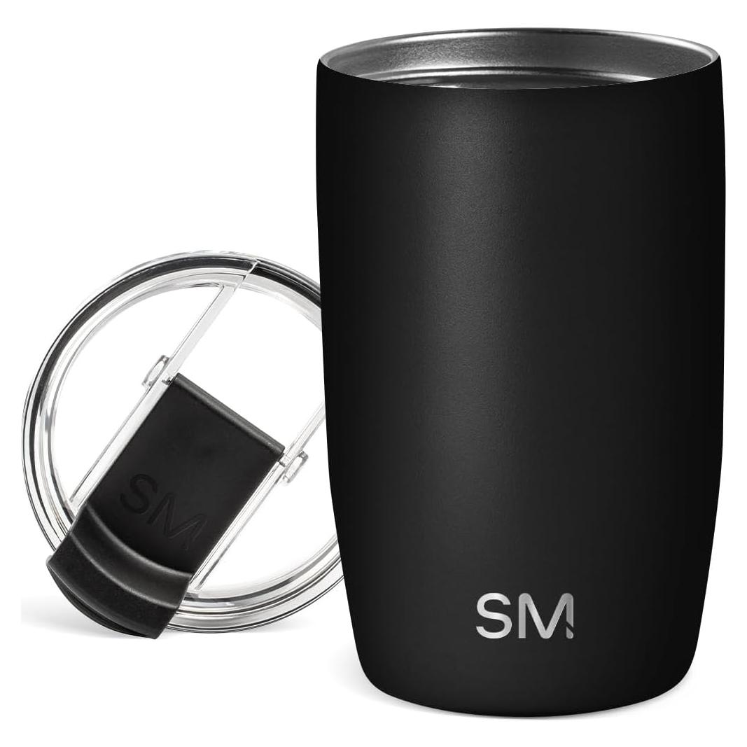 Taza de Viaje Simple Modern Voyager 12oz Acero Inoxidable Negro