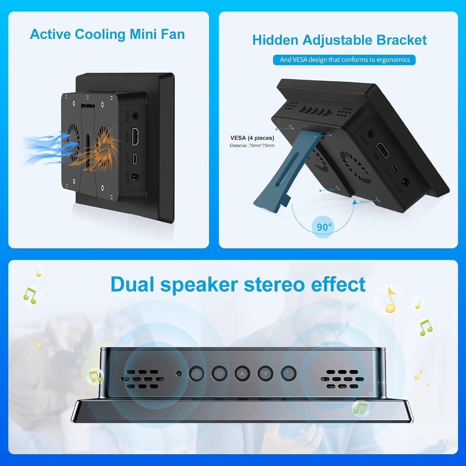 Monitor Táctil 8" Gallagher 1280x800 HDMI Portátil