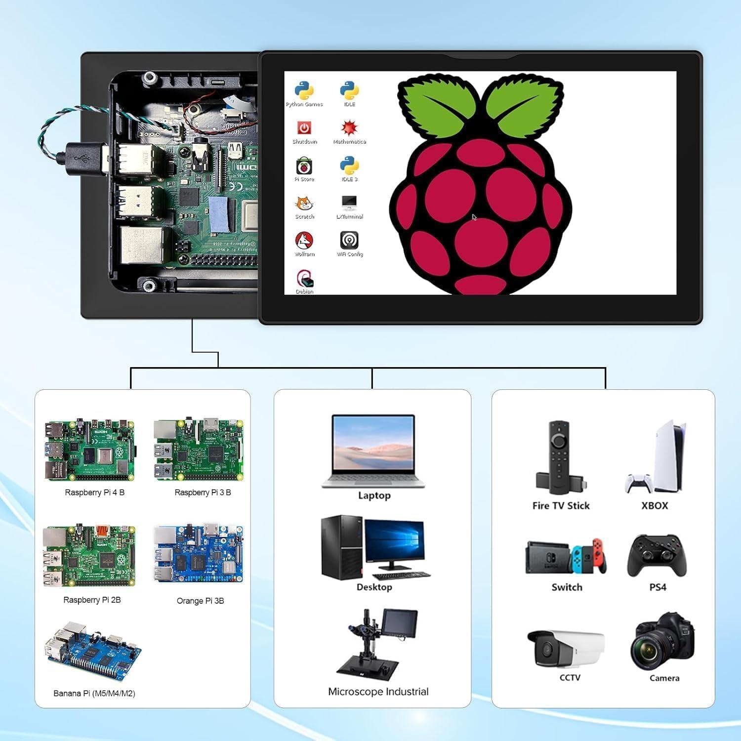 Monitor Táctil 8" Gallagher 1280x800 HDMI Portátil