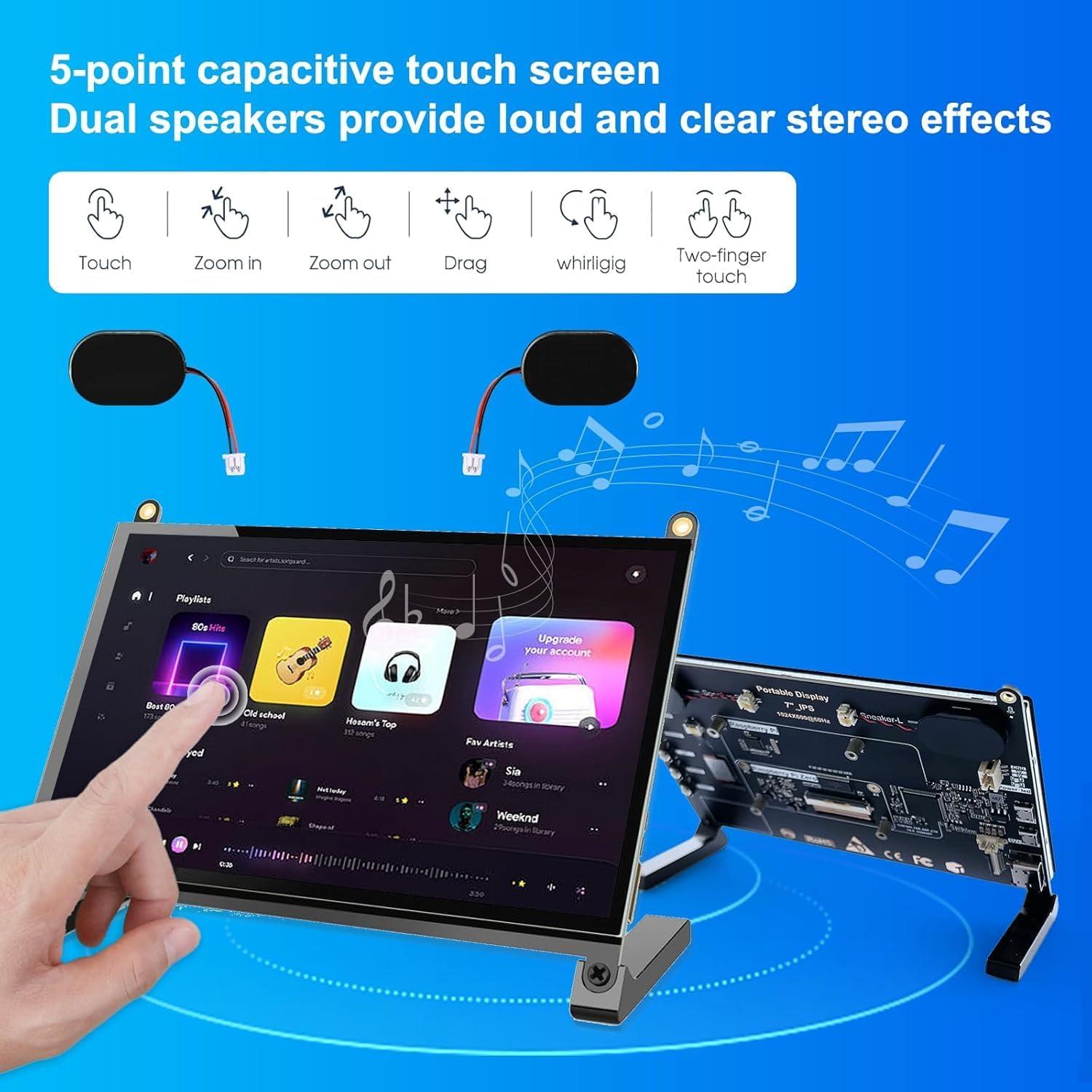 Monitor Táctil 8" Gallagher 1280x800 HDMI Portátil