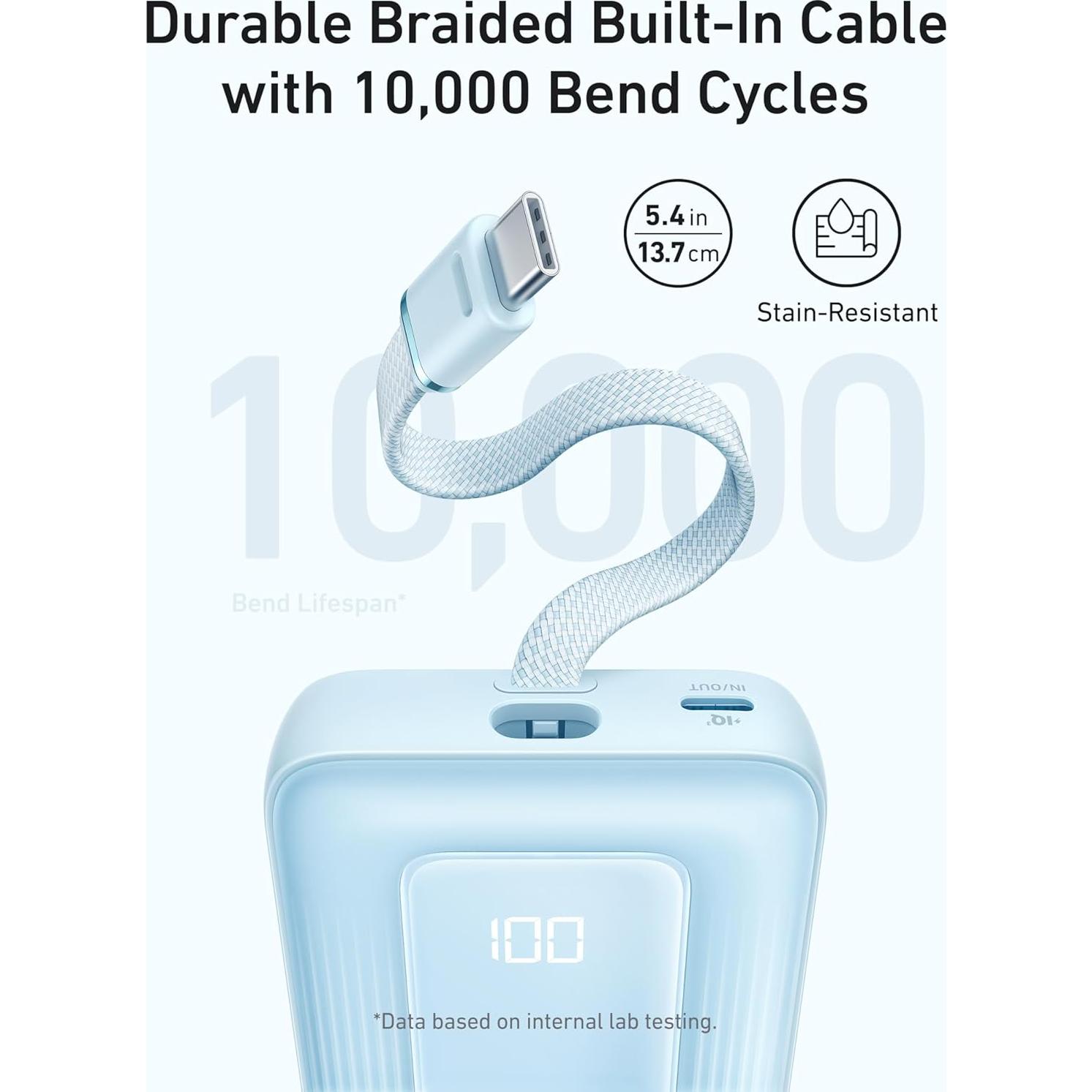 Cargador Portátil Anker A1688 10,000mAh 30W Carga Rápida USB-C