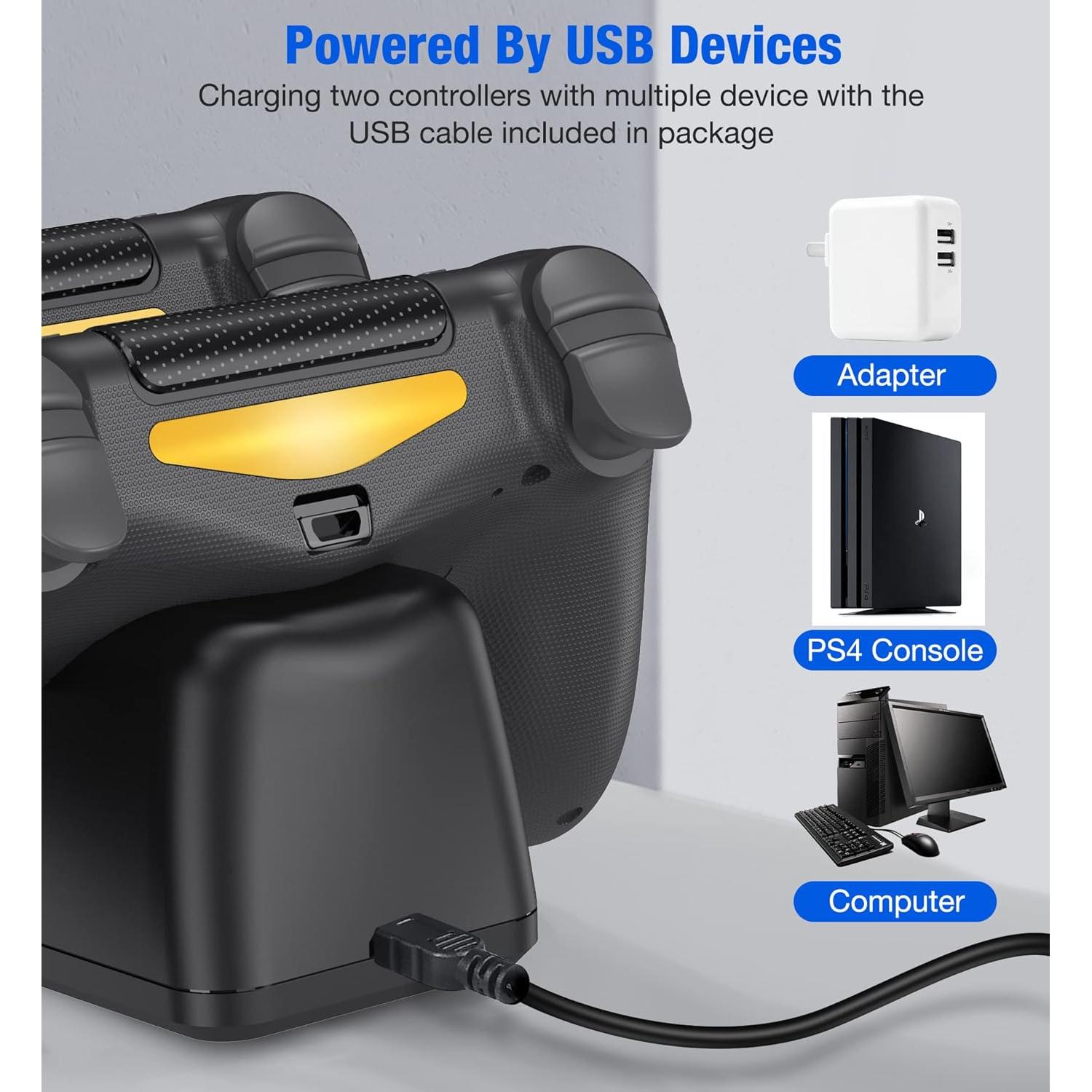 Estación de Carga PS4 NinJoyGo Carga Rápida Dual 1.8H