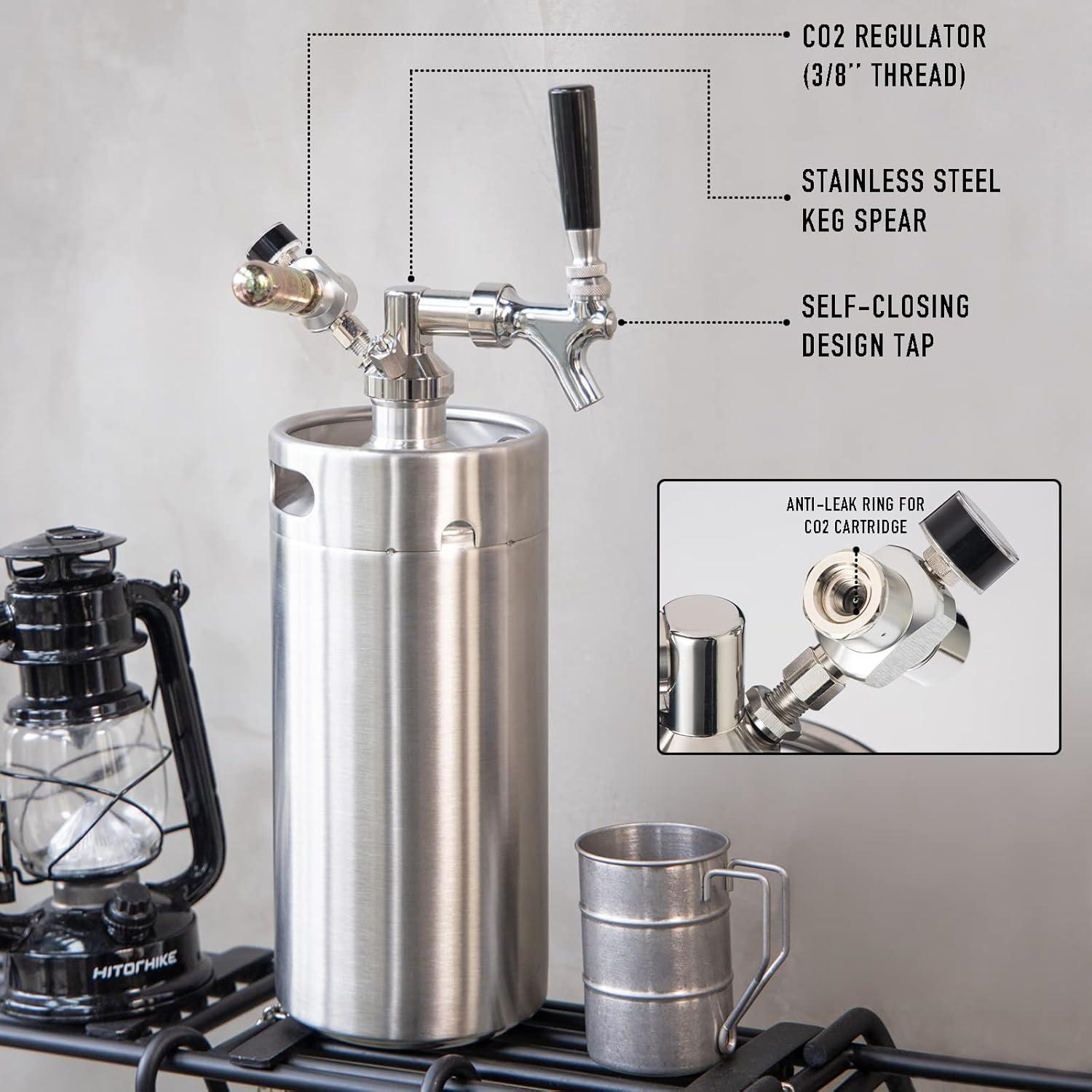 Mini Barril TMCRAFT 3.8L Acero Inoxidable con Regulador CO2