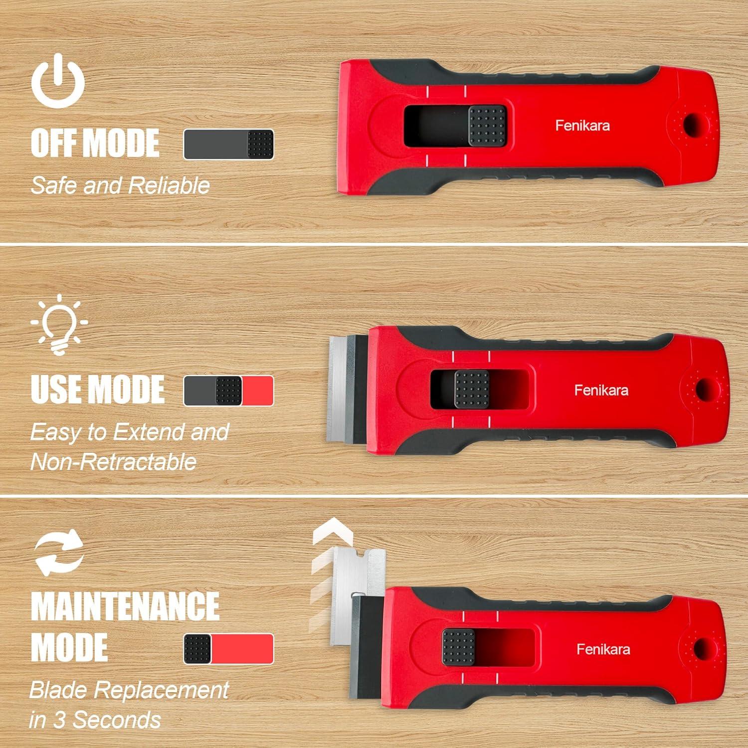 Juego de Raspadores de Cuchilla Fenikara - 2 Piezas con 10 Cuchillas