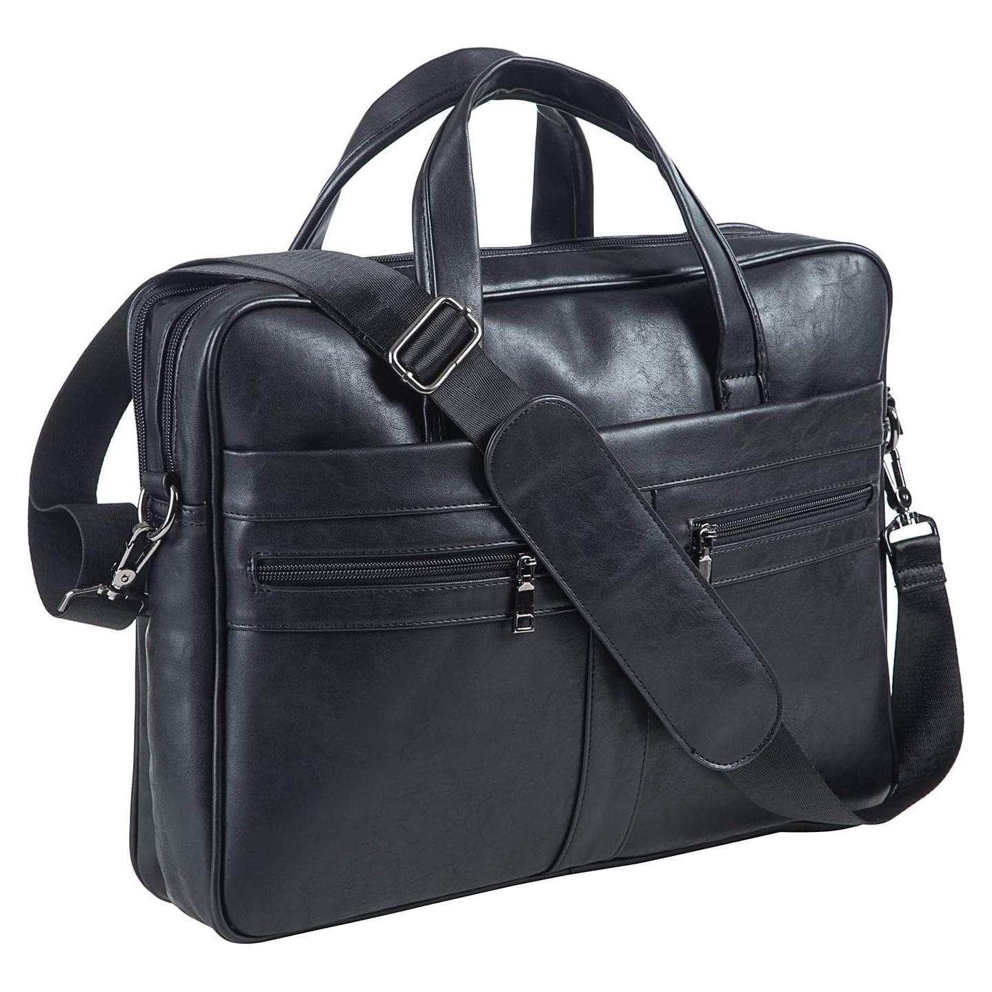 Bolsa Mensajera de Cuero Seyfocnia para Laptop 15.6"