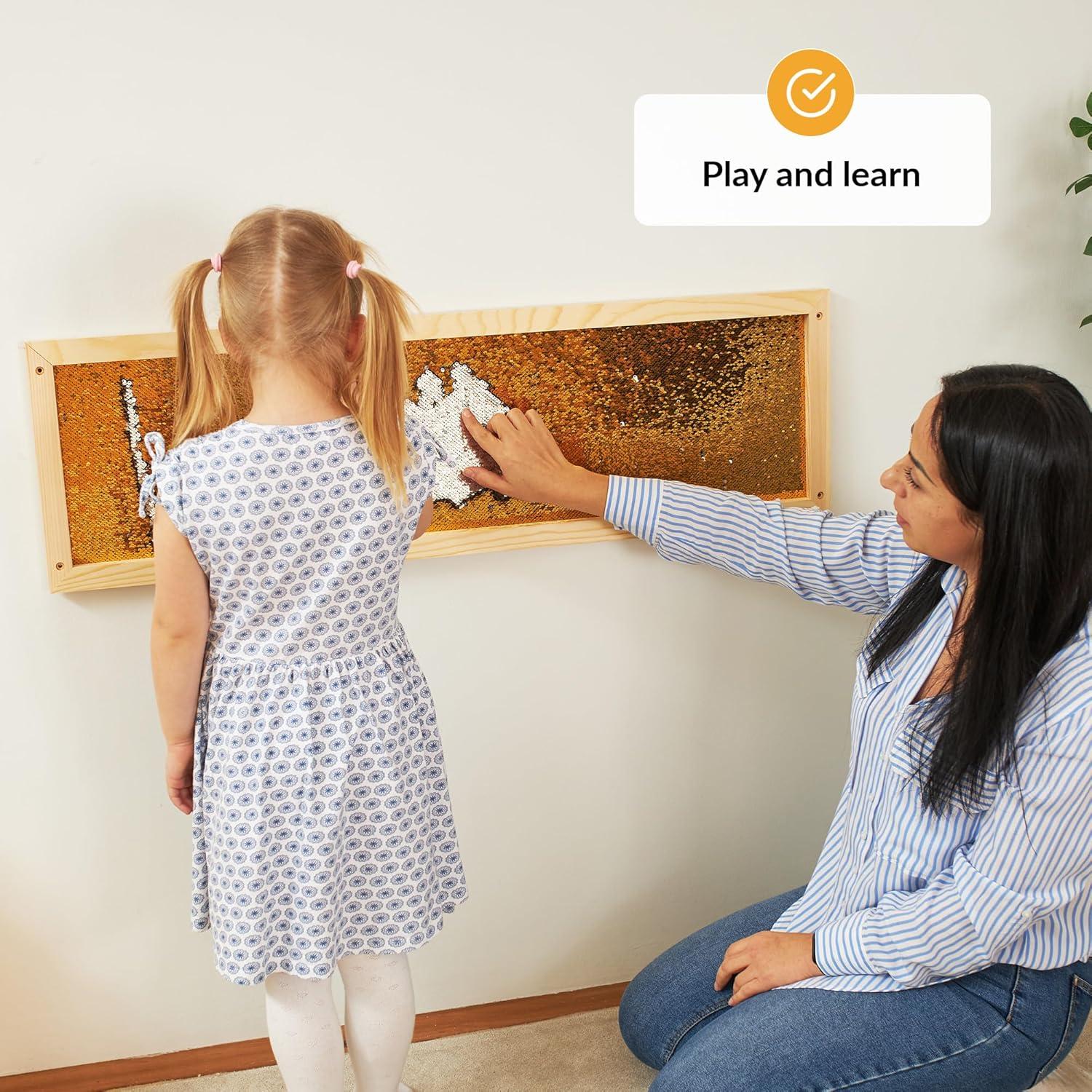 Marco de Pared Sensorial de Lentejuelas Odoxia 100x30cm