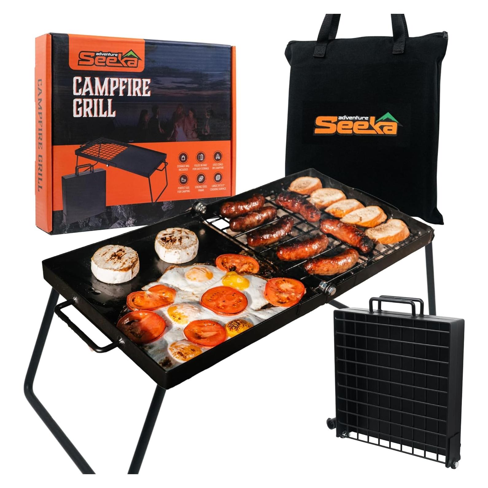 Parrilla de Campamento Plegable Adventure Seeka 24" Alta Resistencia