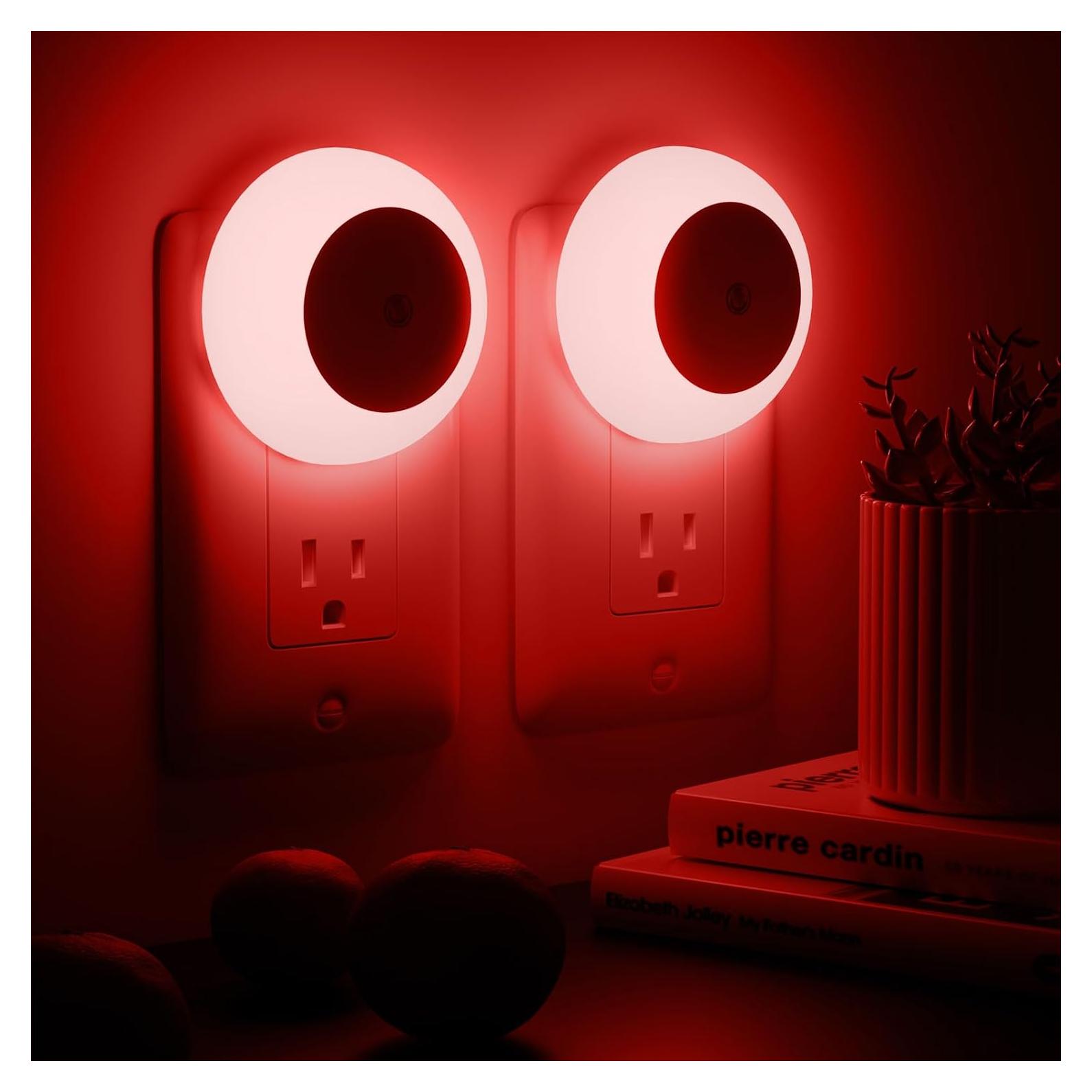 Luz Nocturna LED Fesnne Roja 0.5W con Sensor Crepúsculo