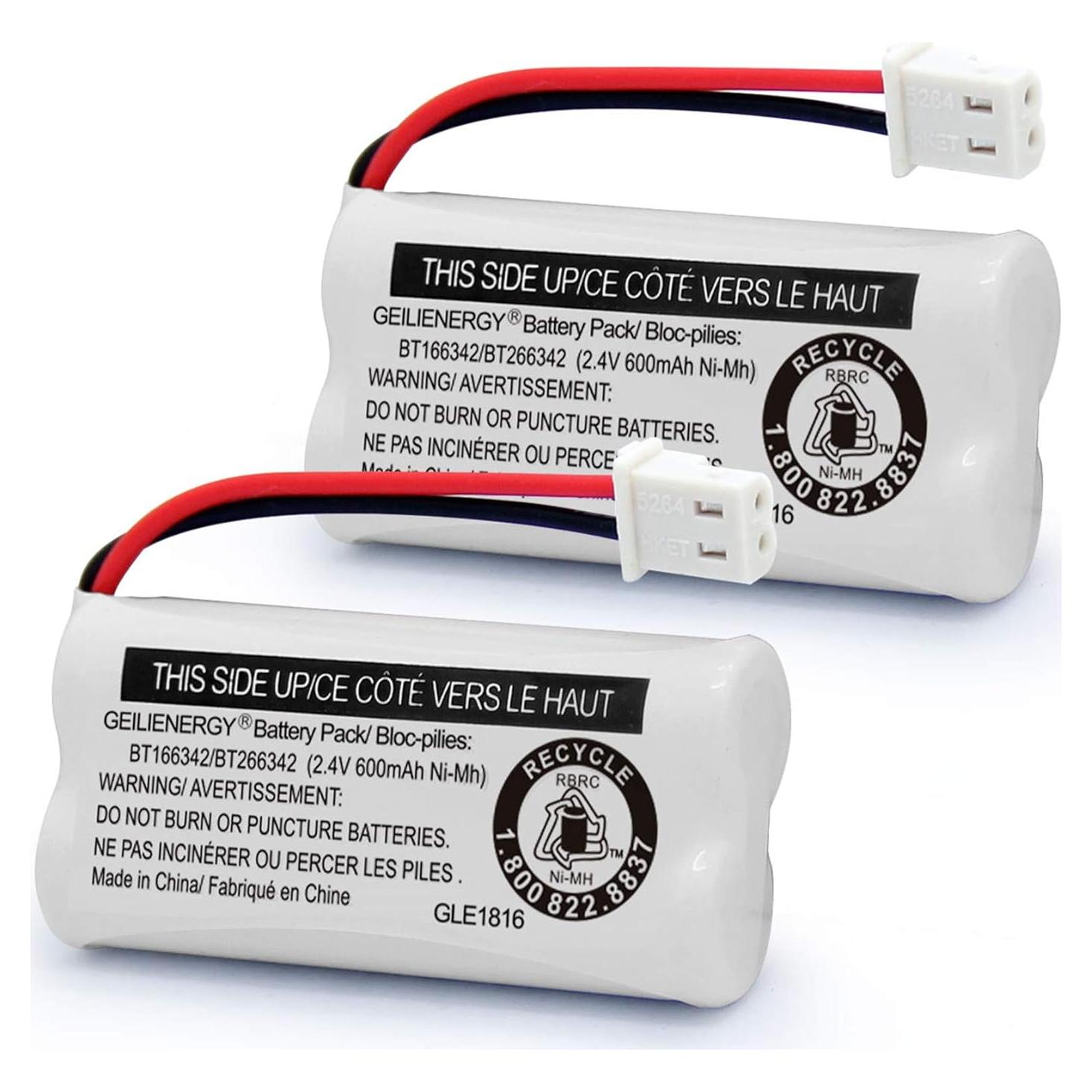 Batería GEILIENERGY BT166342 Compatible VTech AT&T - Paquete de 2