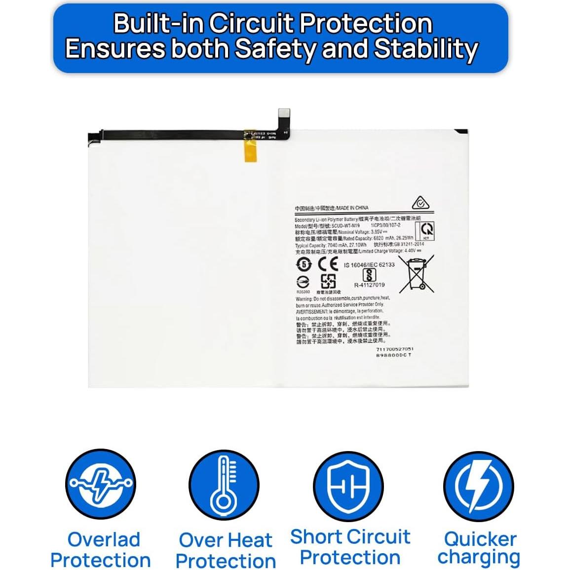 Batería de Reemplazo BORSCELLOR SCUD-WT-N19 para Galaxy Tab A7