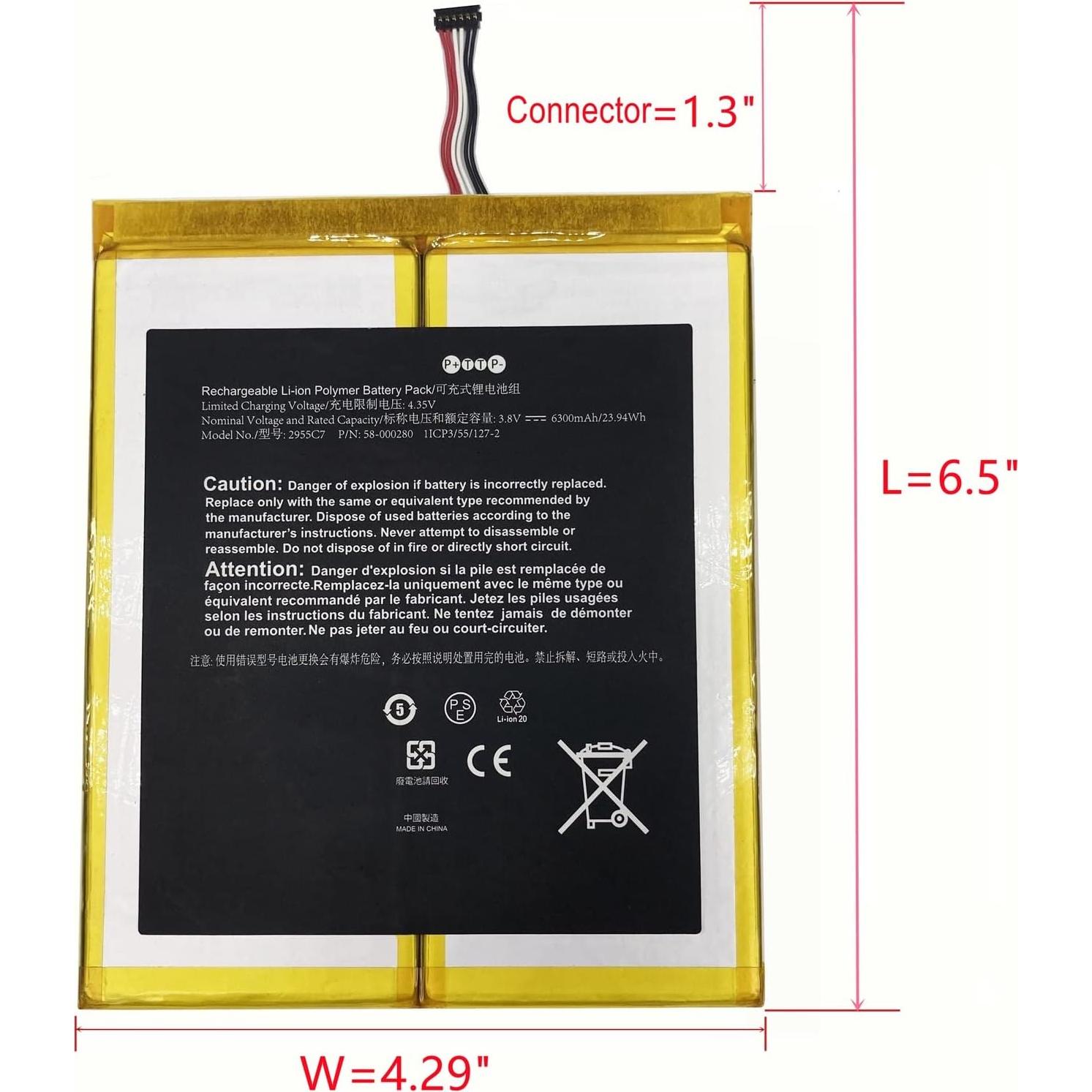 Batería de Reemplazo 3.8V 6300mAh para Tableta A21 M2