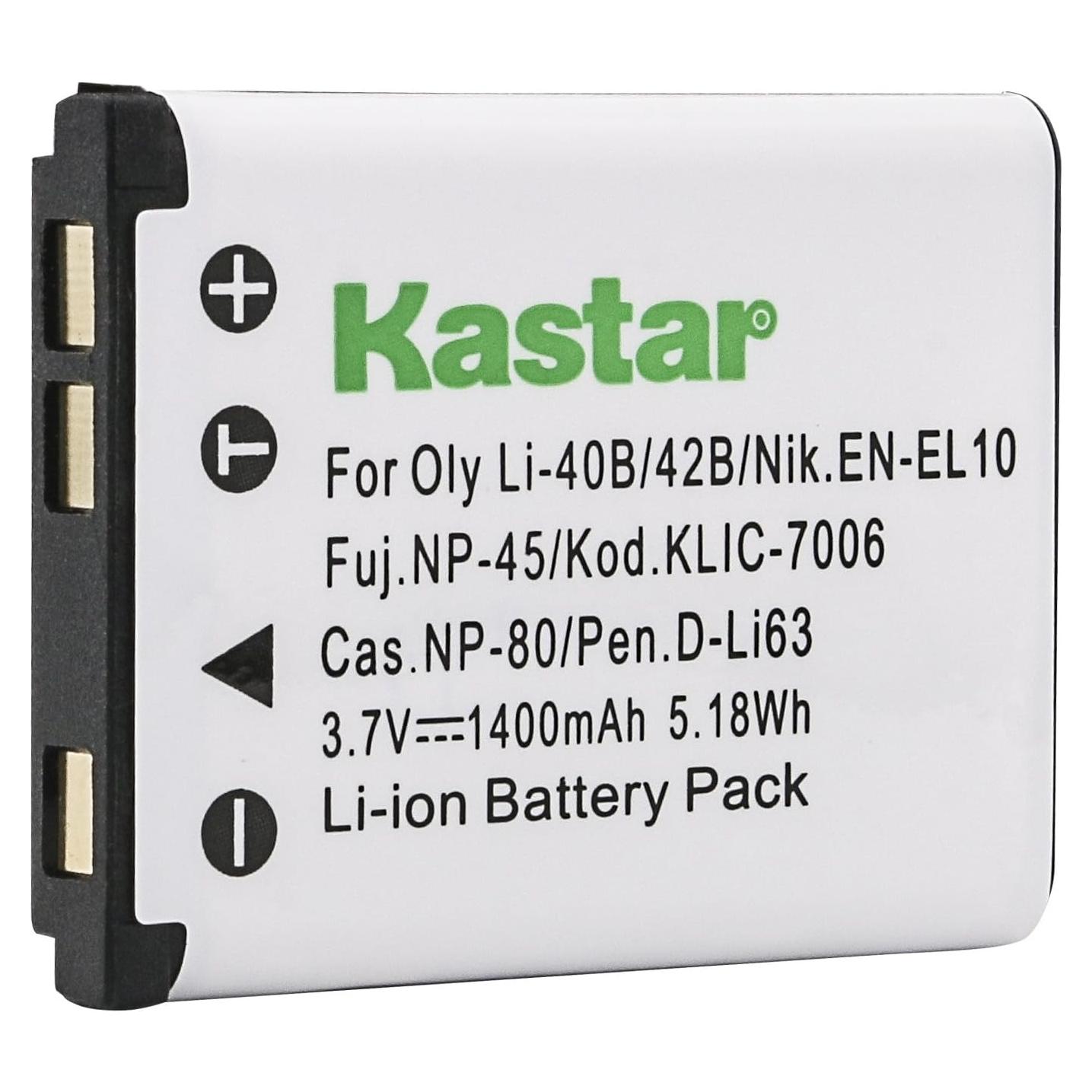 Batería Kastar LI-40B LI-42B para Cámaras Olympus y más