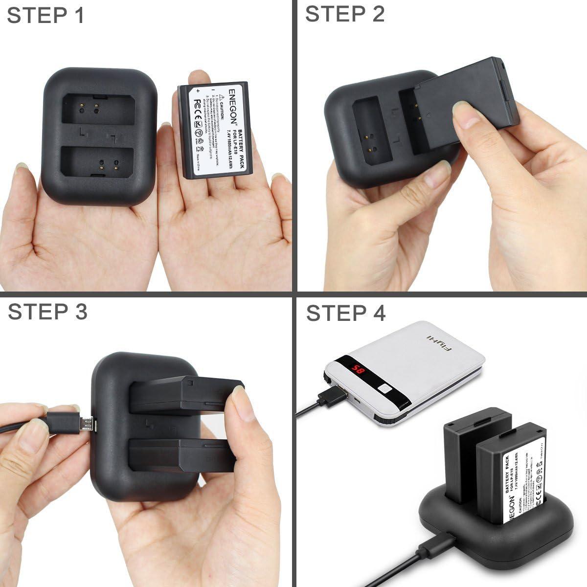 Batería de Reemplazo ENEGON LP-E10 + Cargador Doble Rápido