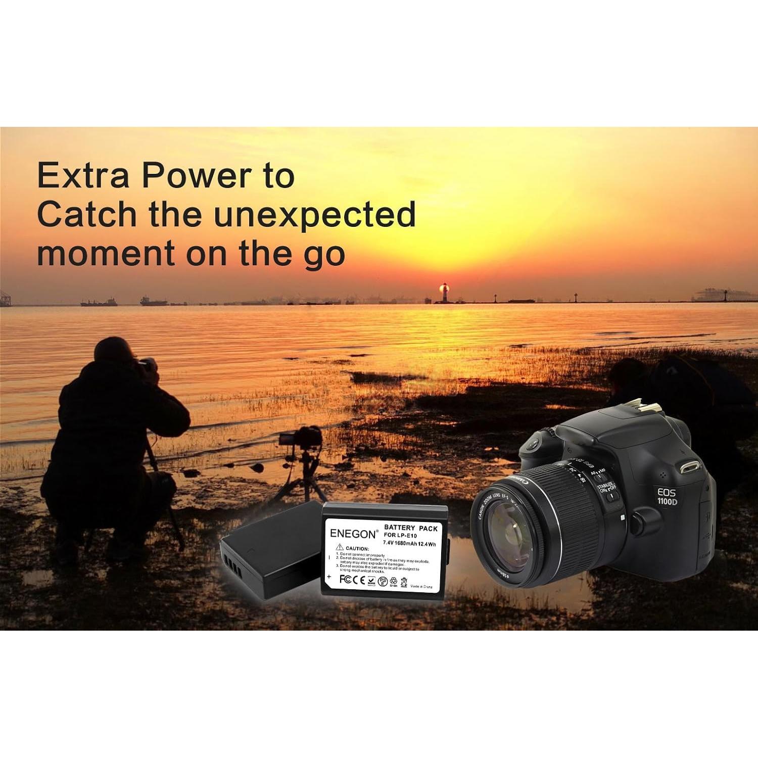 Batería de Reemplazo ENEGON LP-E10 + Cargador Doble Rápido