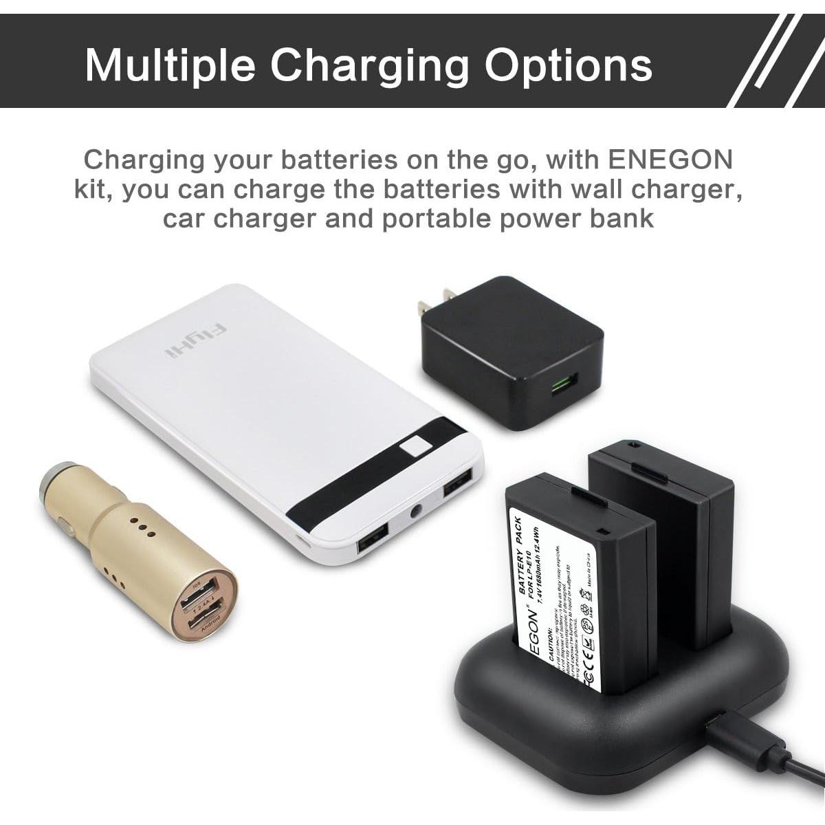 Batería de Reemplazo ENEGON LP-E10 + Cargador Doble Rápido