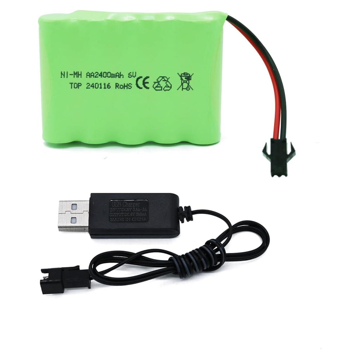 Batería recargable NiMH 6V 2400mAh Tosiicop para coches RC
