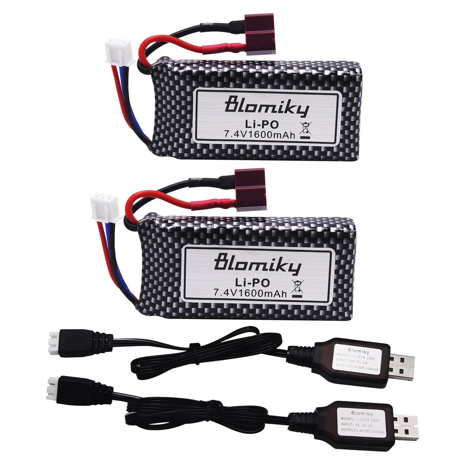 Batería Lipo 7.4V 1600mAh Blomiky 2 Pack para RC 1/10