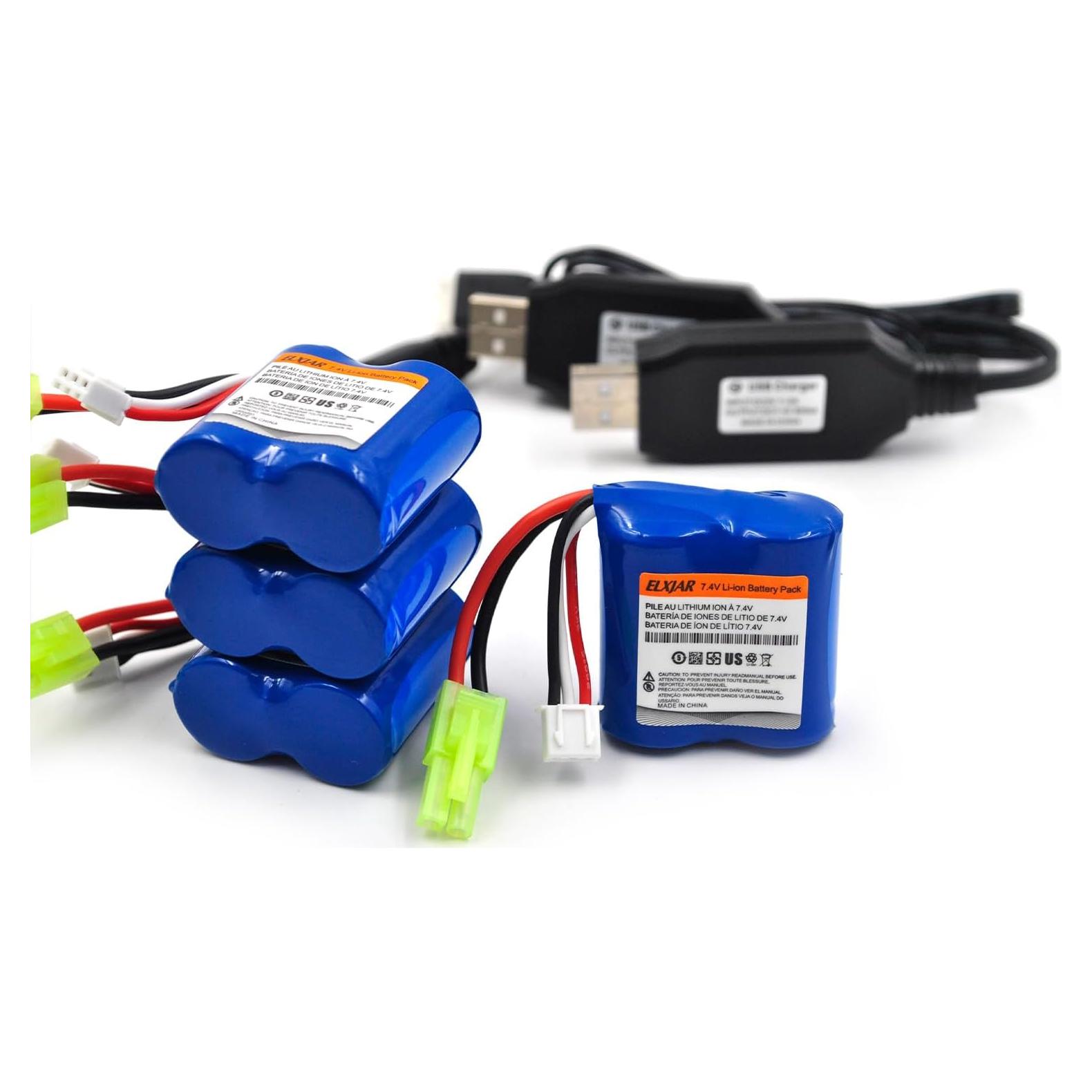 Batería Li-ion 7.4V 600mAh Mini Tamiya 4-Pack elxjar